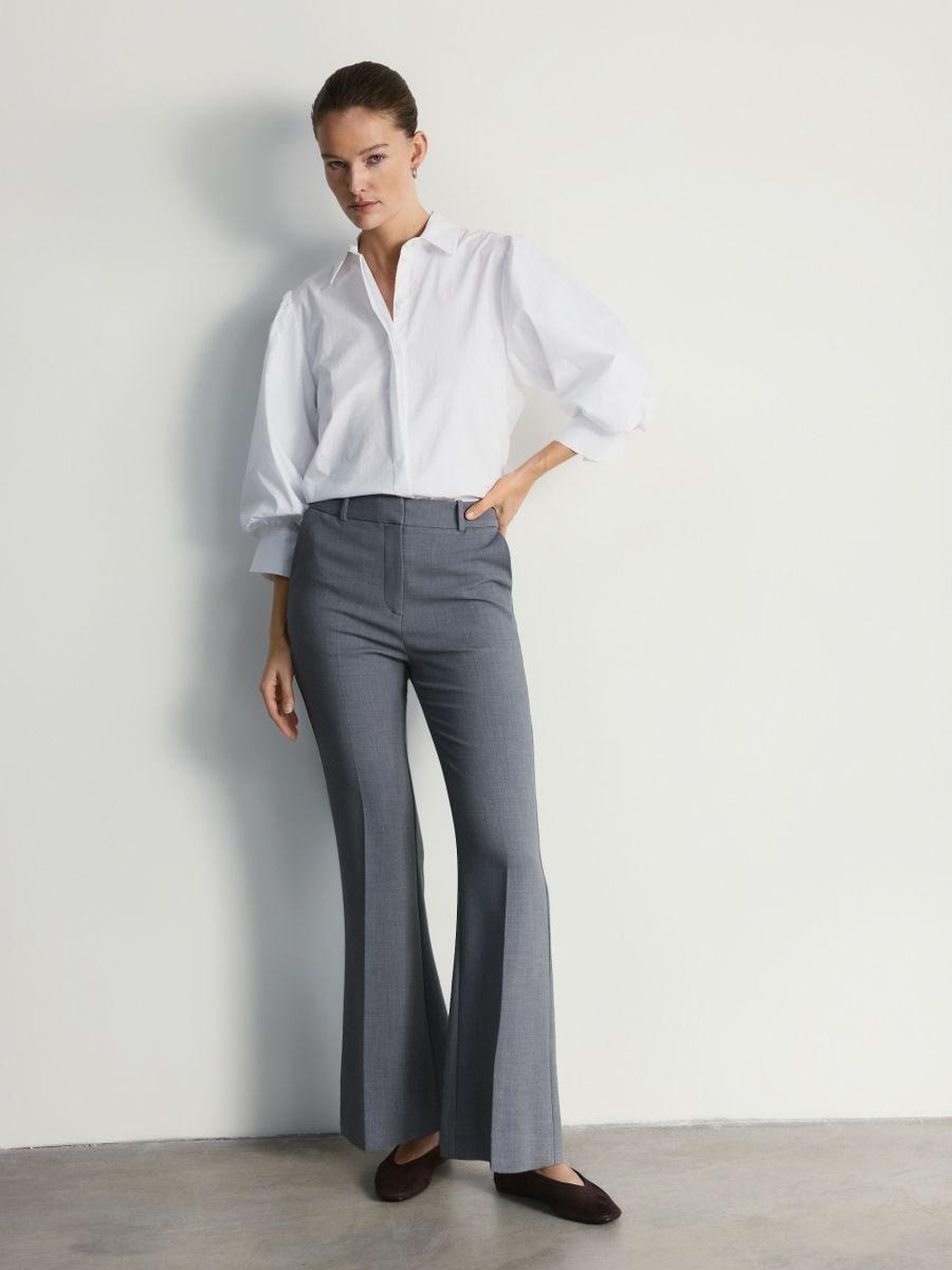 Grey Flare-fit trousers with a pressed crease, Grey, large image number 2