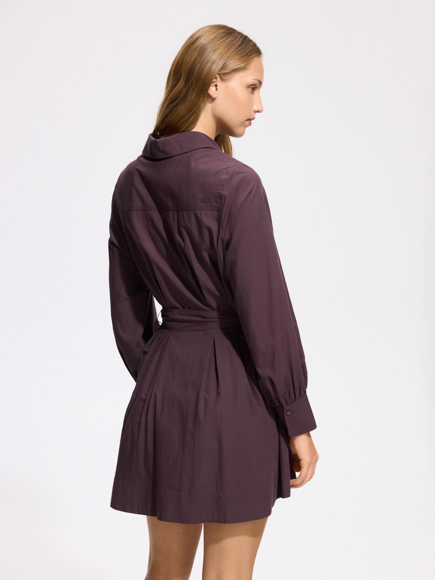 Brown Waist Tie Dress, Brown, medium