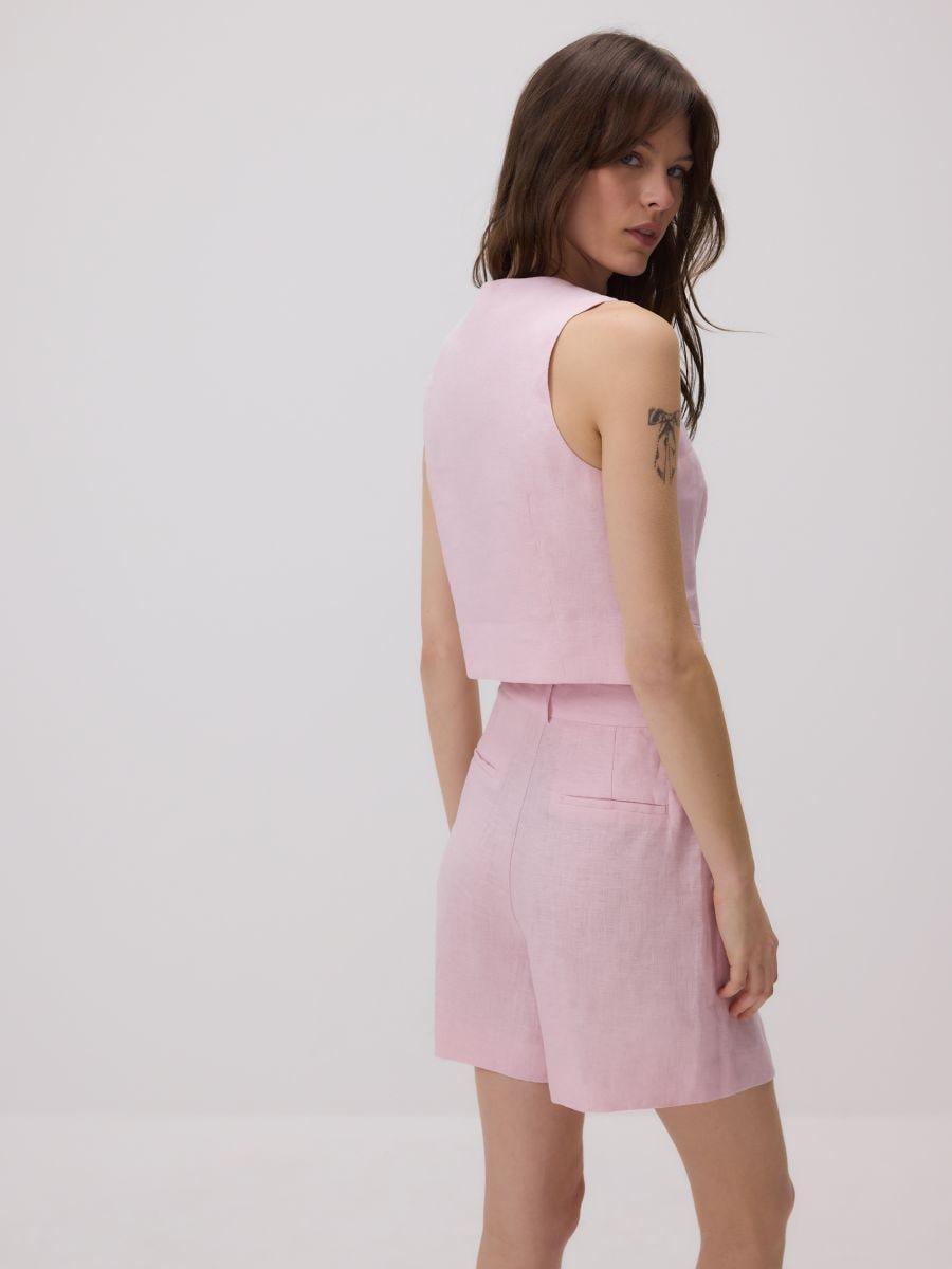 Pink Linen Shorts, , large image number 2