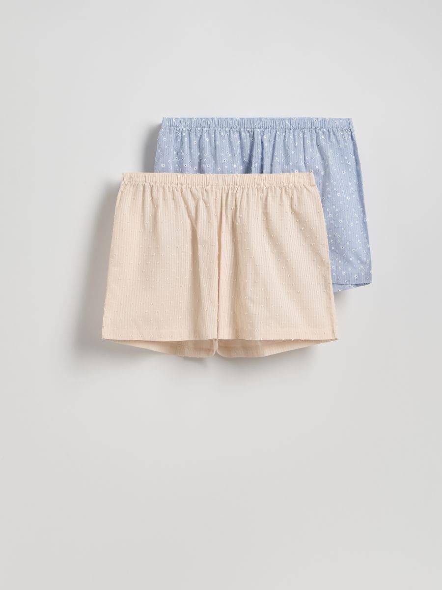 Blue 2-Pack Pyjama Shorts, , large image number 1