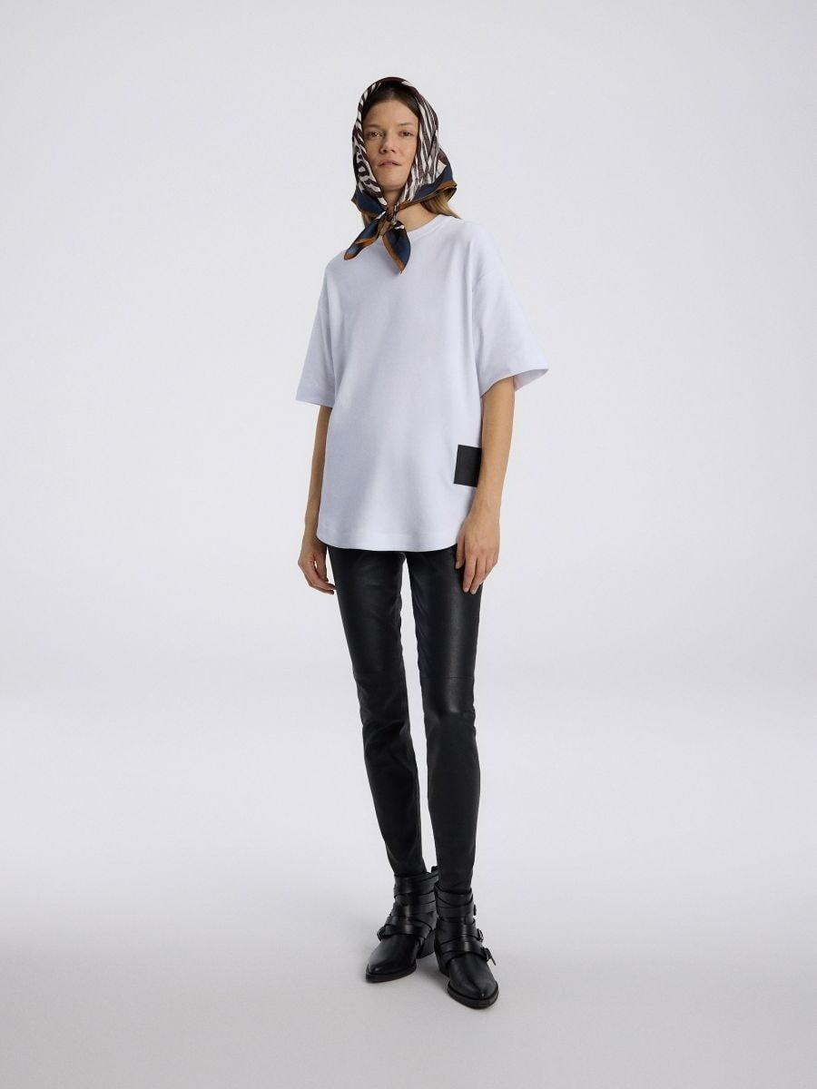 White Oversized T-Shirt With Manifest Mmc X Reserved, , large image number 0
