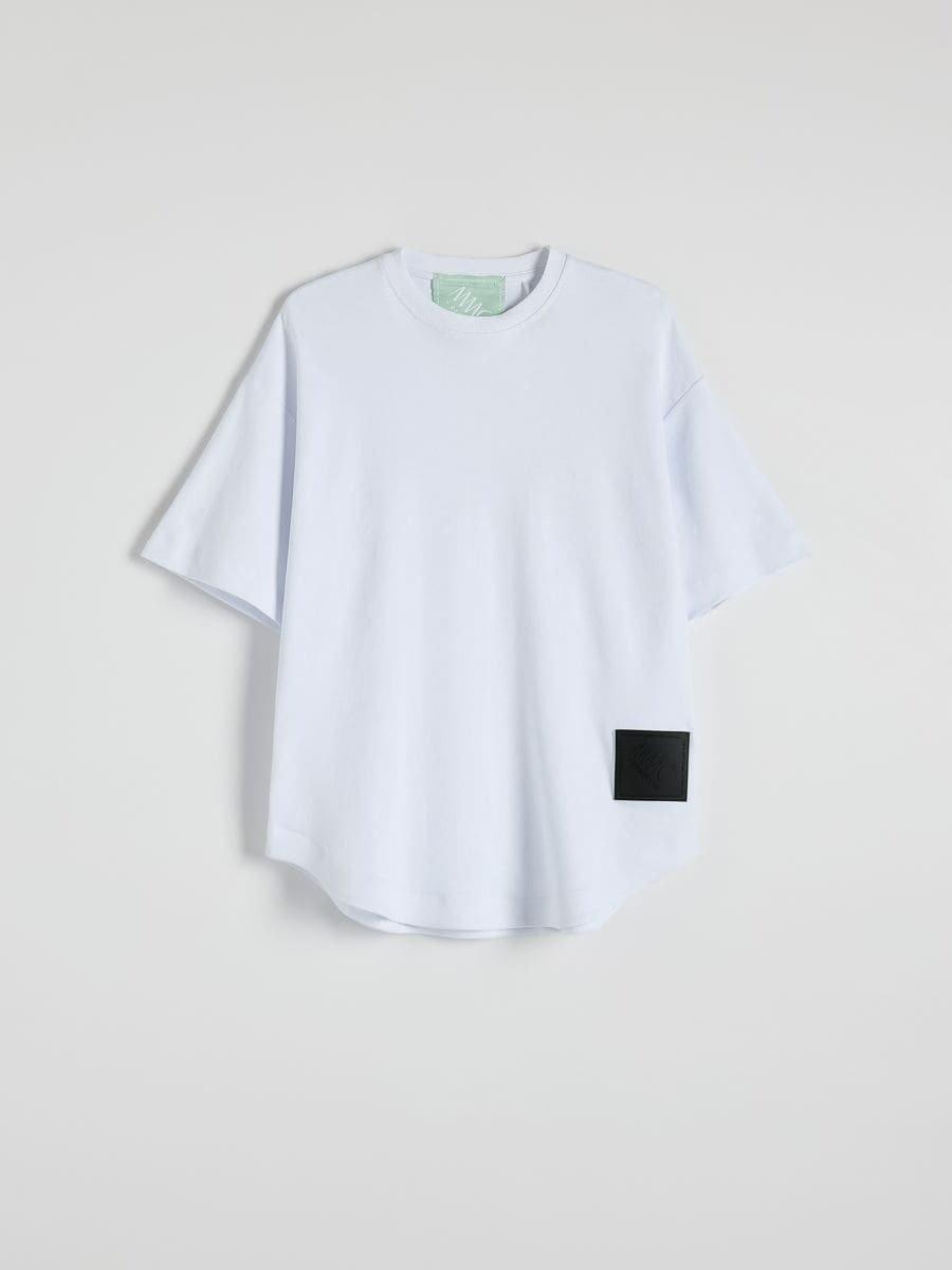 White Oversized T-Shirt With Manifest Mmc X Reserved, , large image number 4