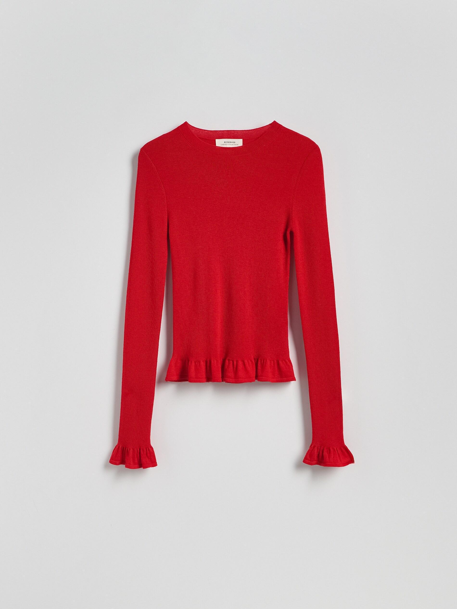 Red Sweater With Added Wool, Red, large image number 2