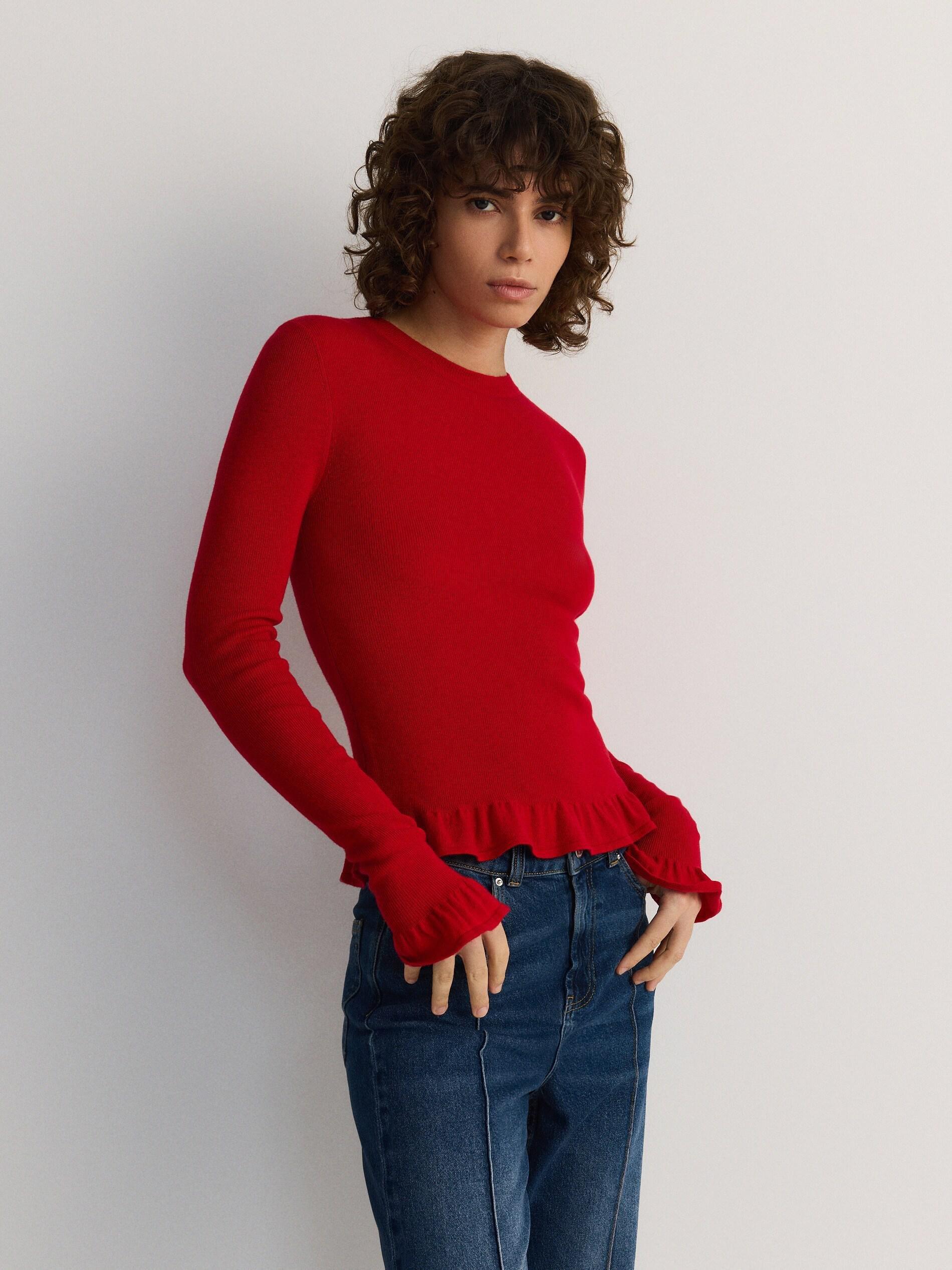 Red Sweater With Added Wool, Red, large image number 8