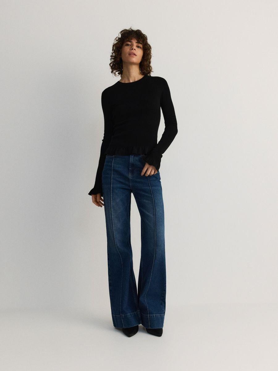 Black Sweater With Added Wool, , large image number 0