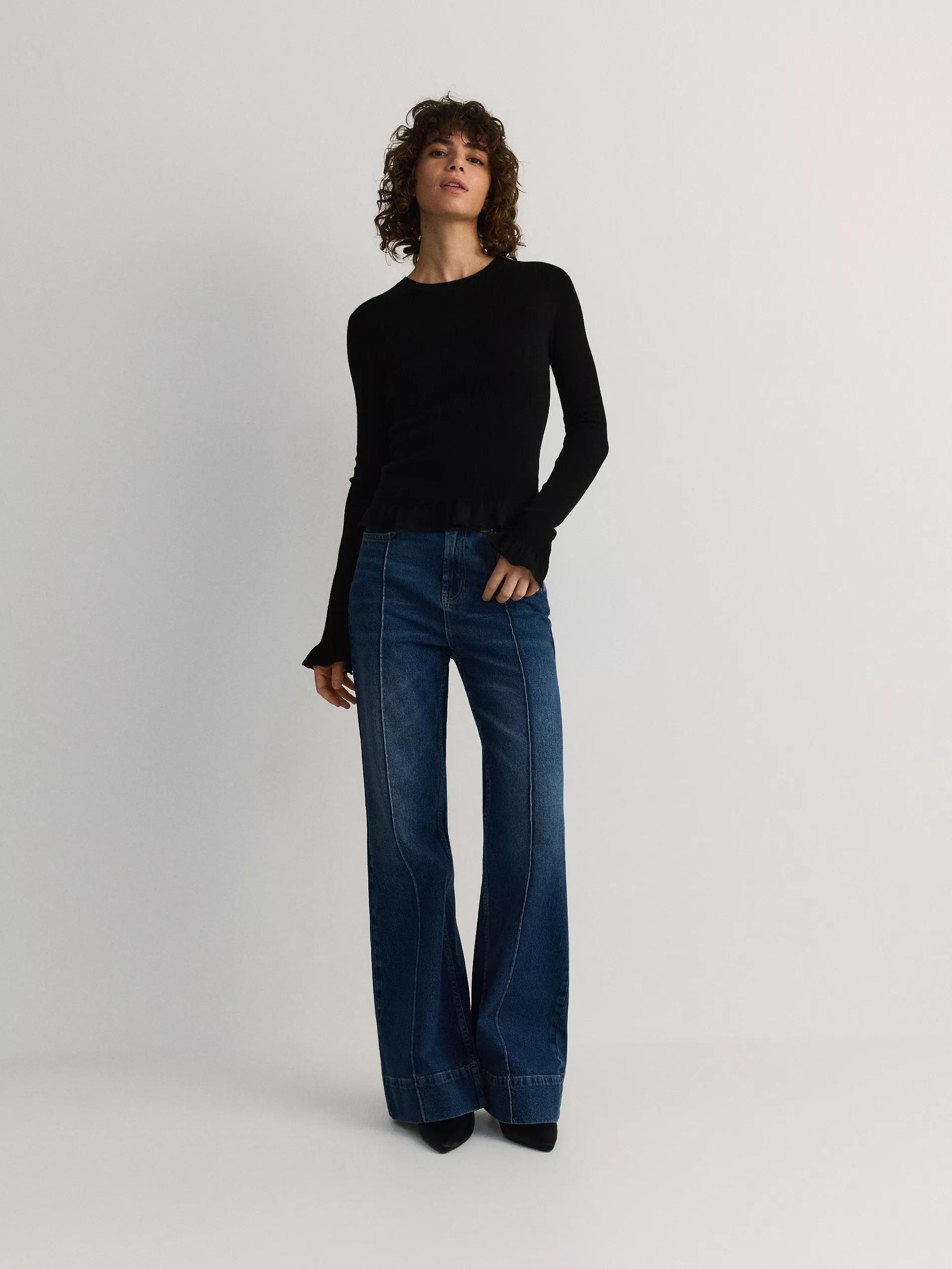 Black Sweater With Added Wool, , large image number 2