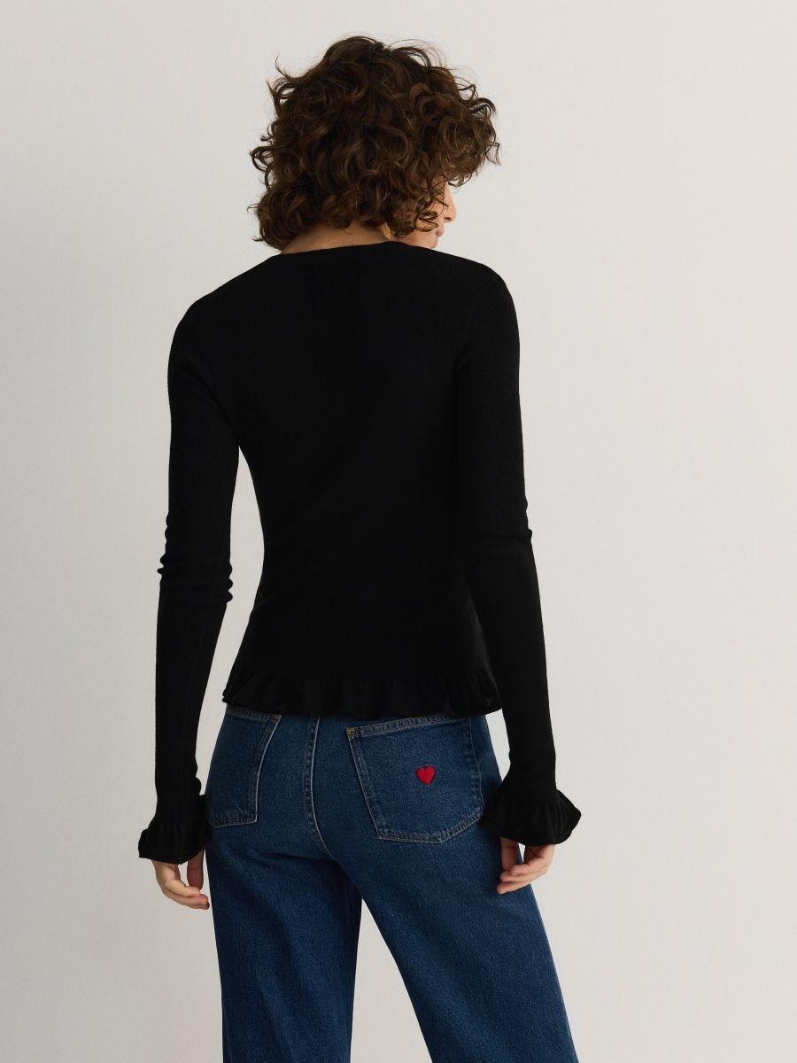 Black Sweater With Added Wool, , large image number 3