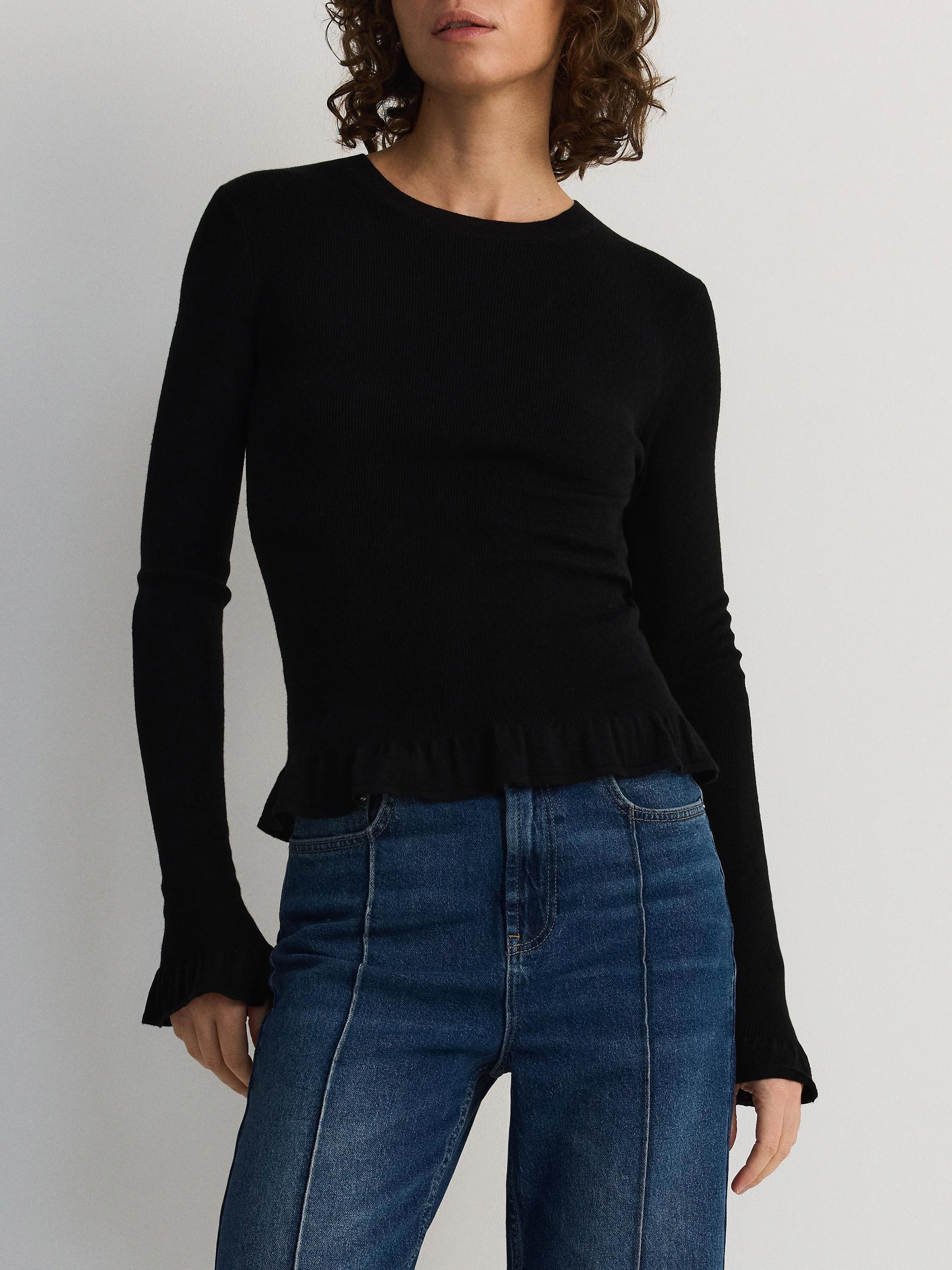 Black Sweater With Added Wool, , large image number 5