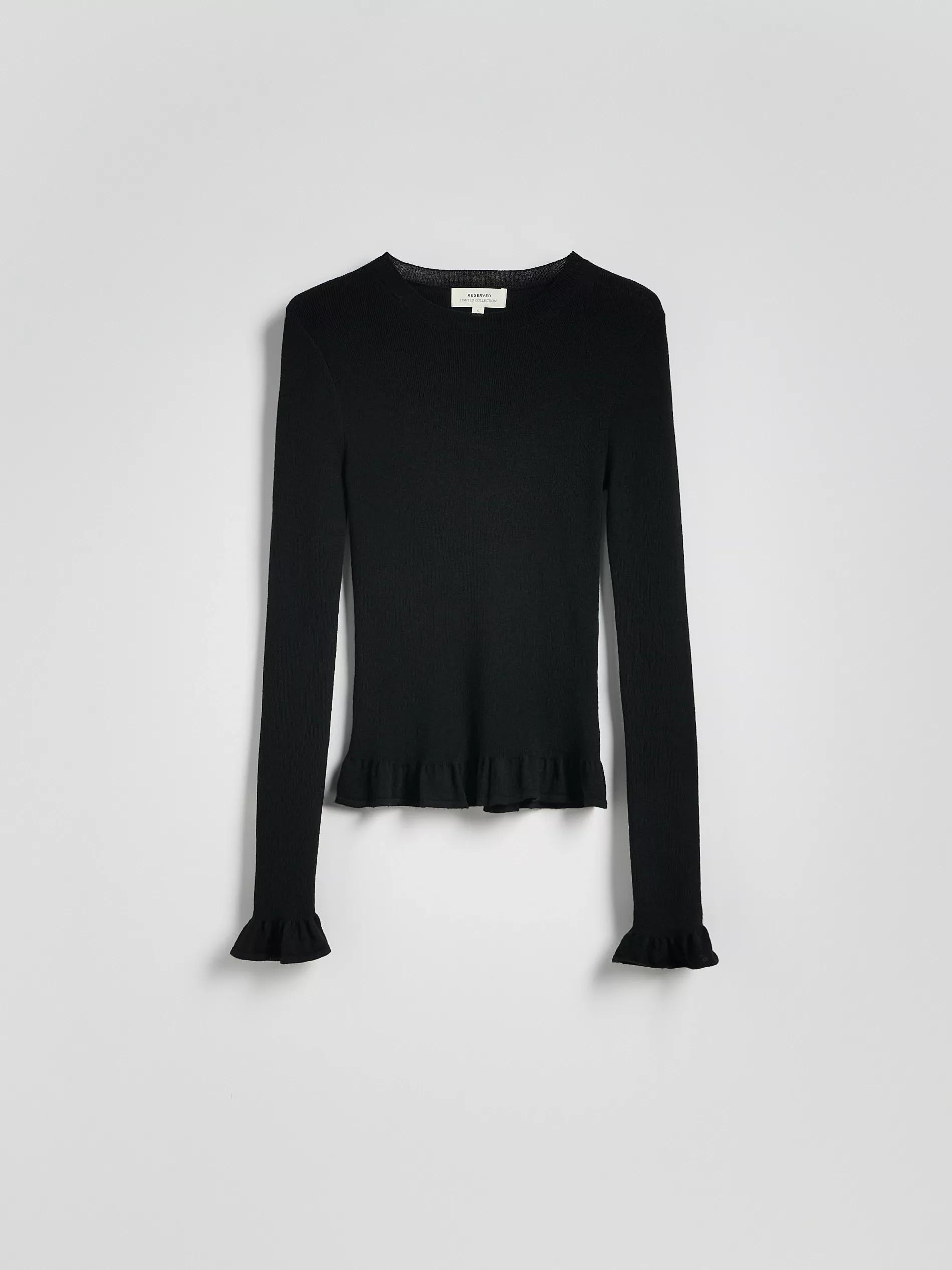 Black Sweater With Added Wool, , large image number 7