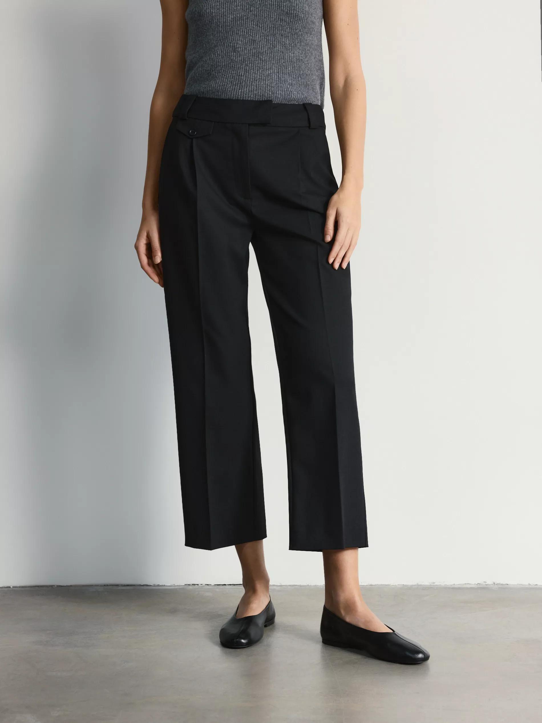 بنطال أسود بكسر مكوي, Black, medium