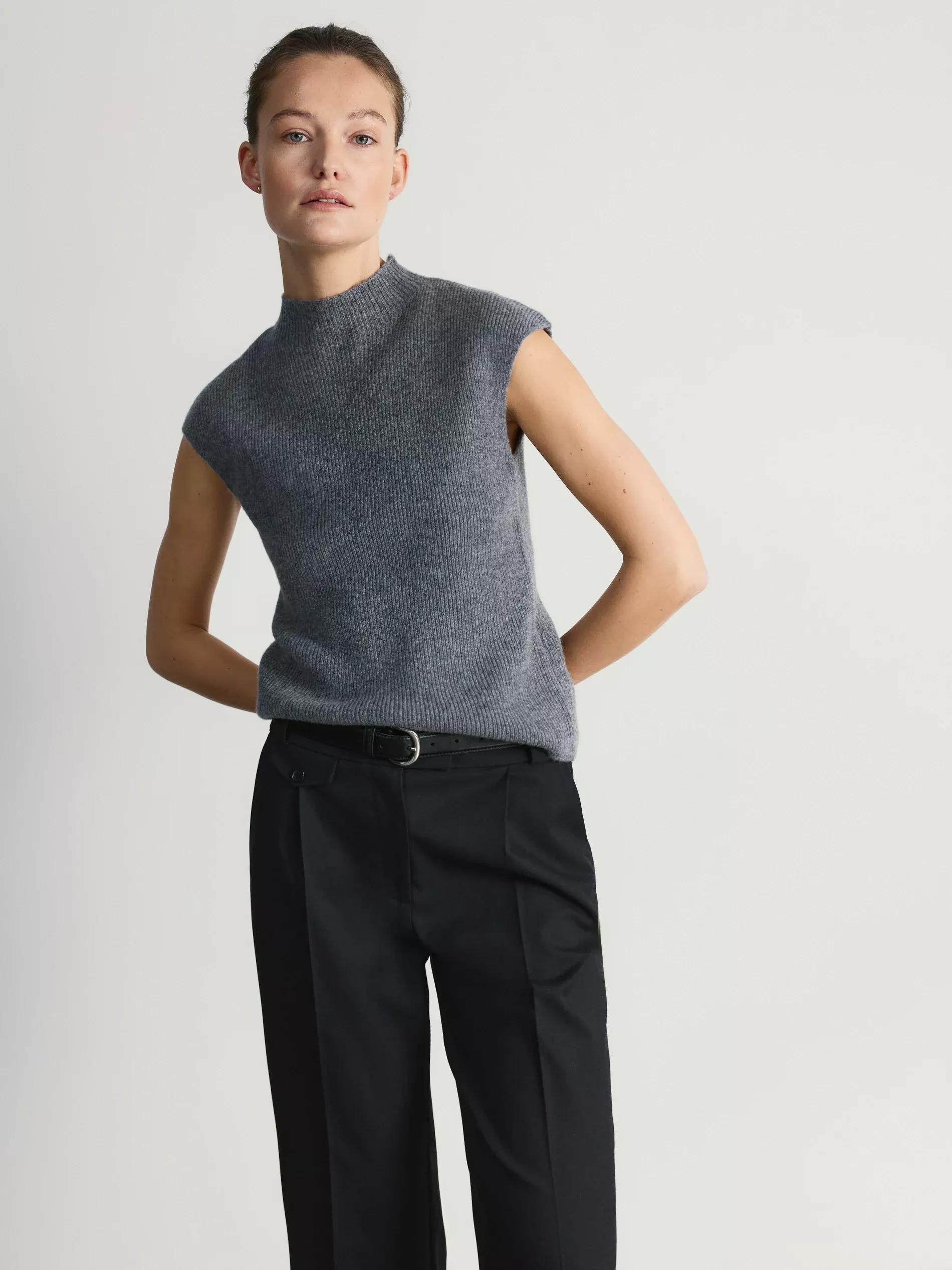 Black Trousers With Pressed Crease, Black, medium