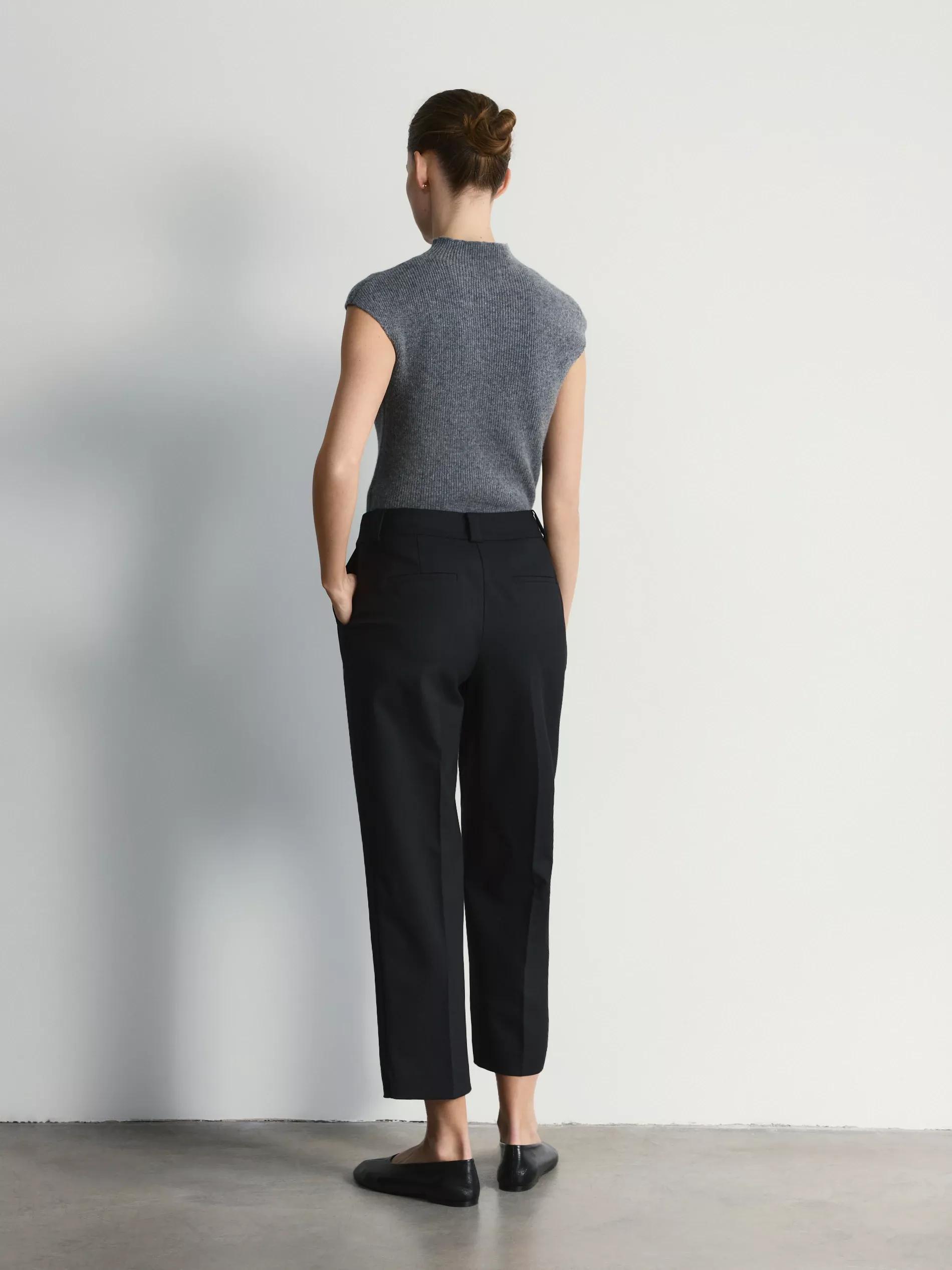 Black Trousers With Pressed Crease, Black, large image number 3