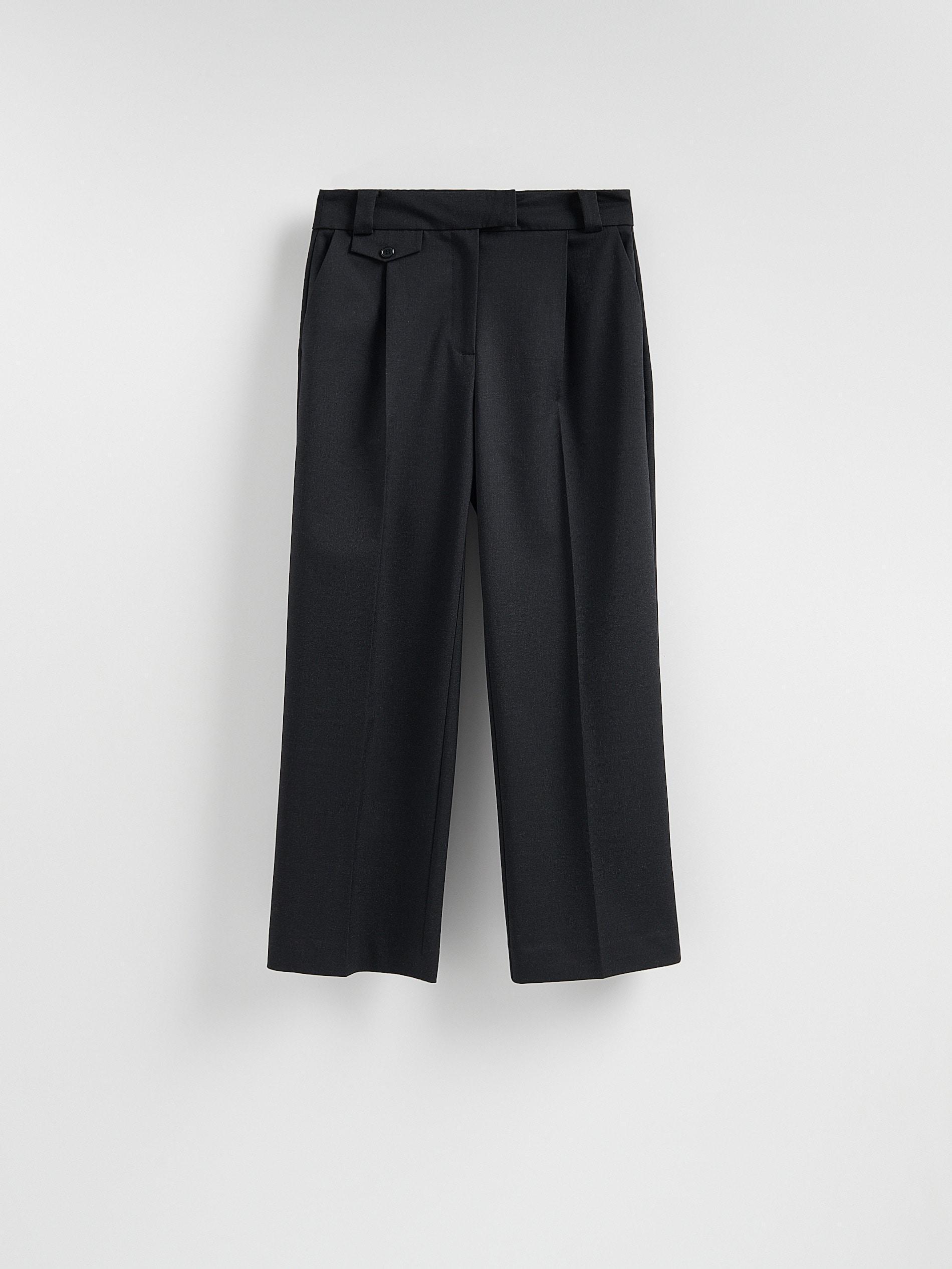 Black Trousers With Pressed Crease, Black, large image number 4