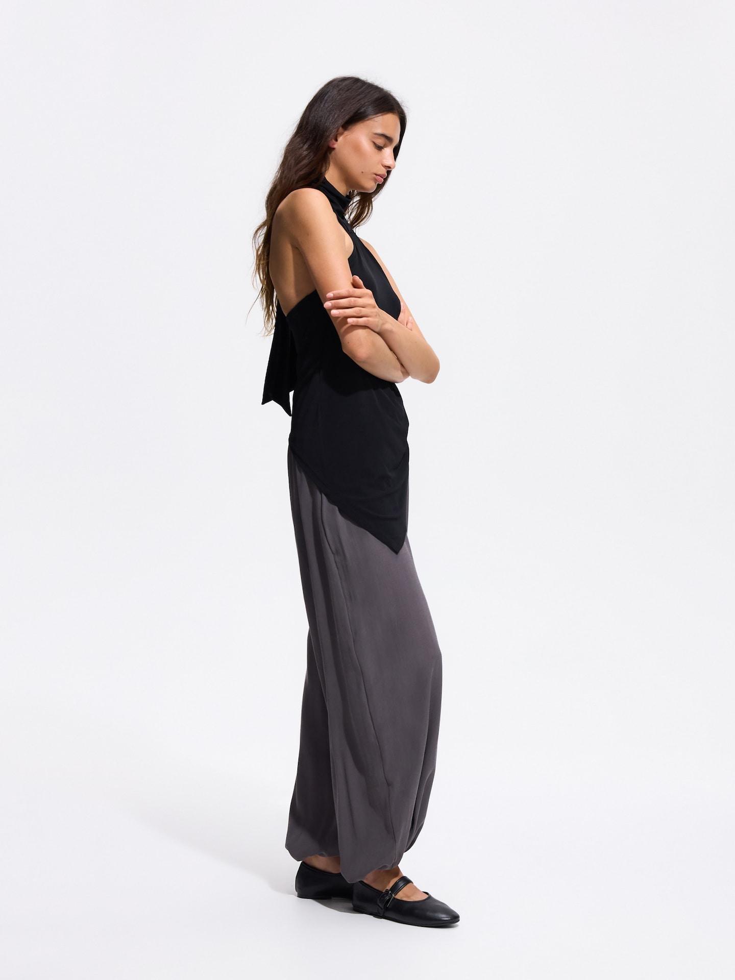Black Asymmetric Blouse, Black, large image number 4