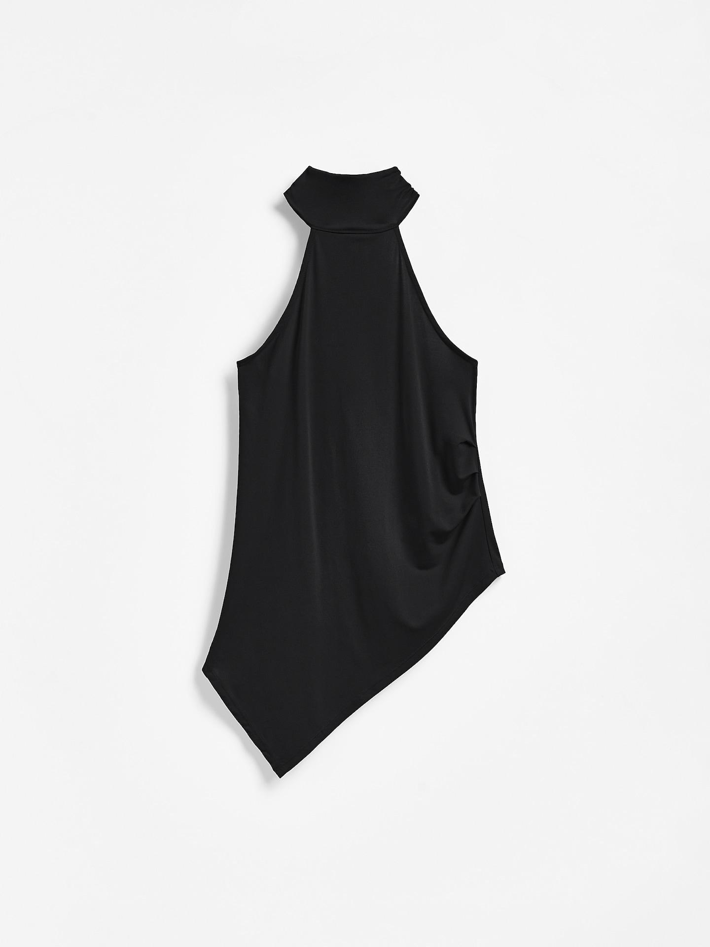 Black Asymmetric Blouse, Black, large image number 5