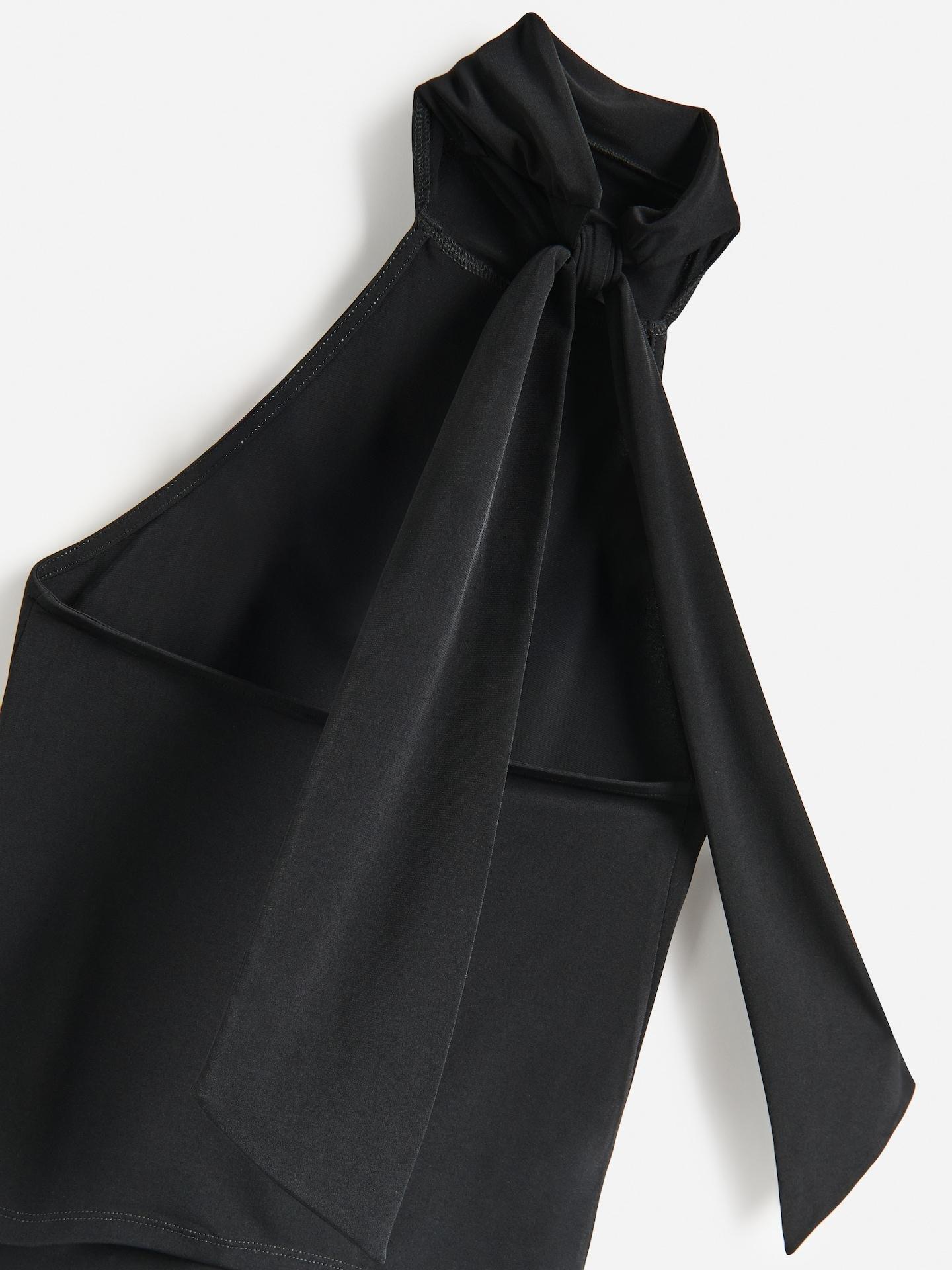 Black Asymmetric Blouse, Black, large image number 6