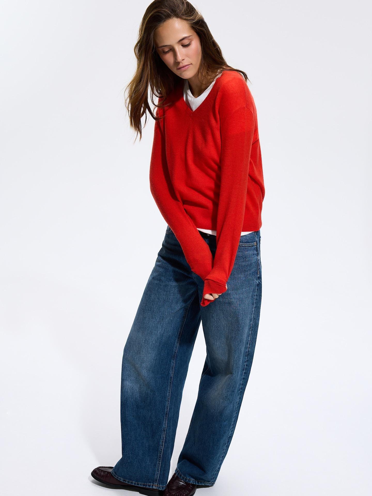 Red Merino Wool Jumper, Red, large image number 2