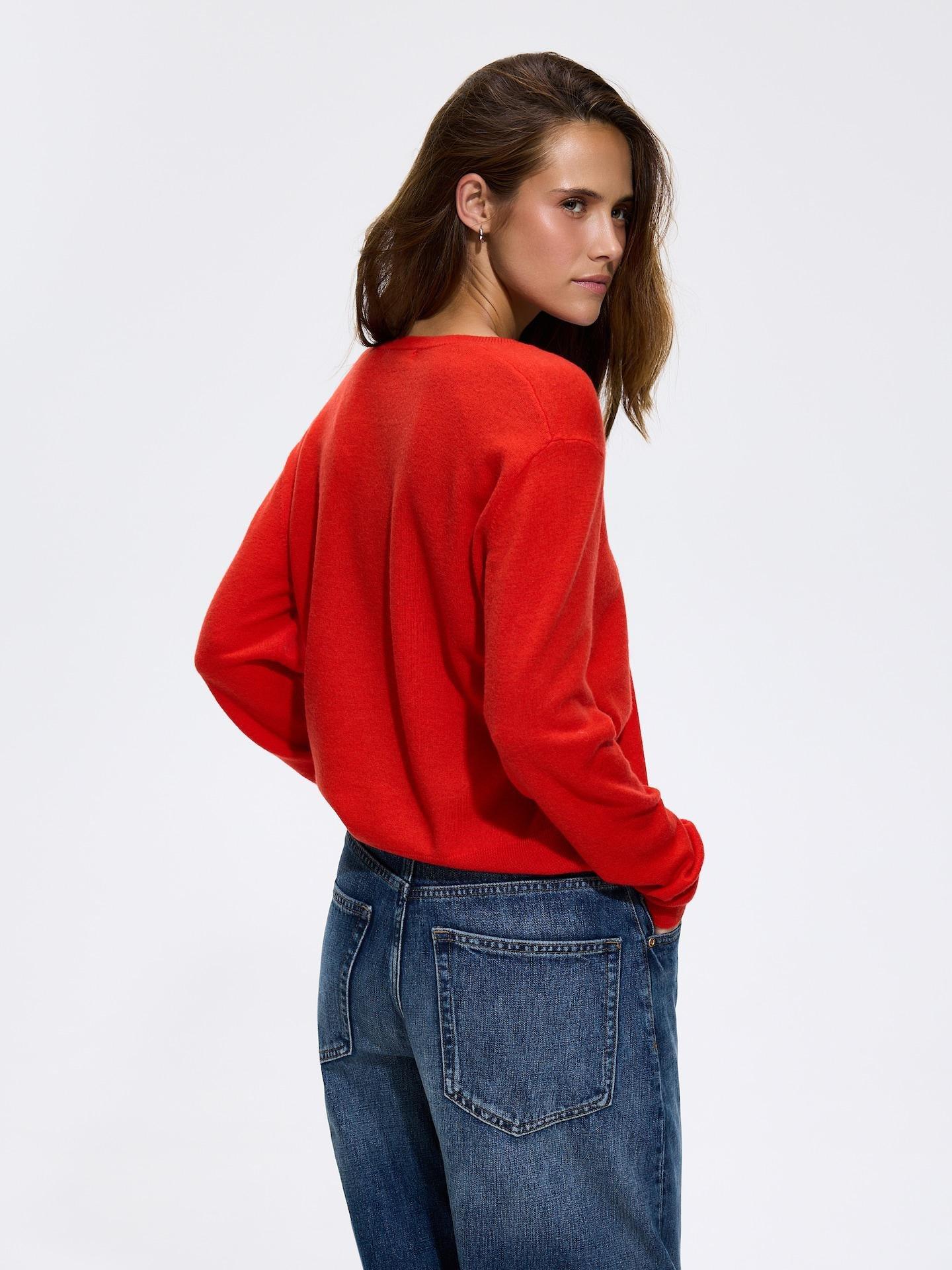 Red Merino Wool Jumper, Red, large image number 3