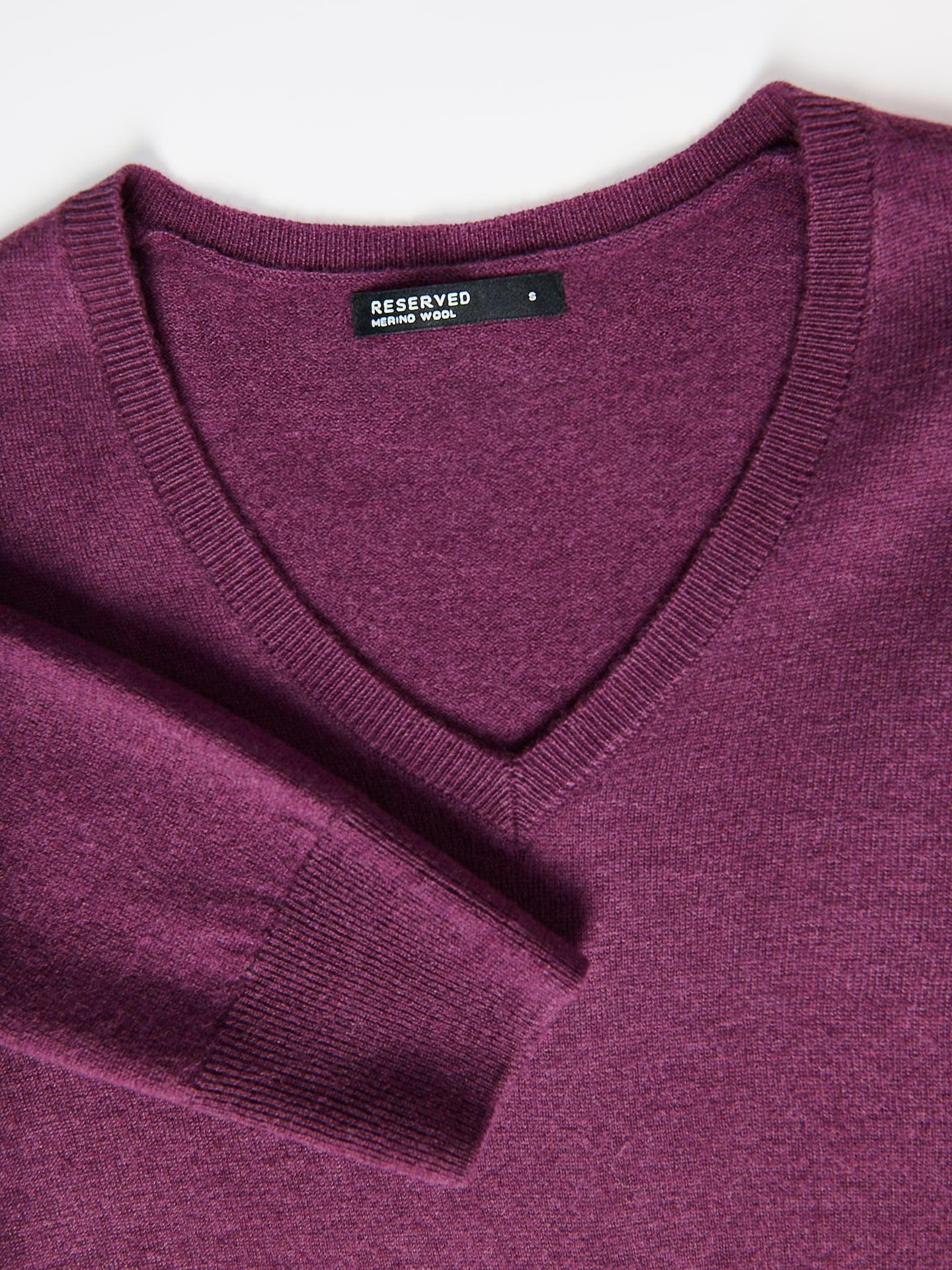 Red Merino Wool Jumper, Purple, large image number 3
