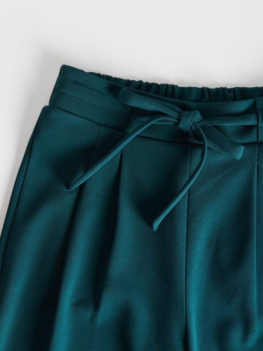 Turquoise Cigarette Belt Trousers, , large image number 2