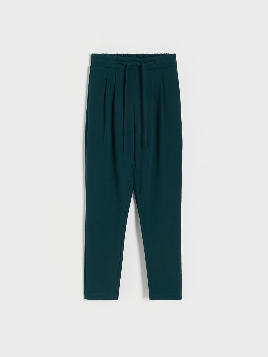 Turquoise Cigarette Belt Trousers, , large image number 3