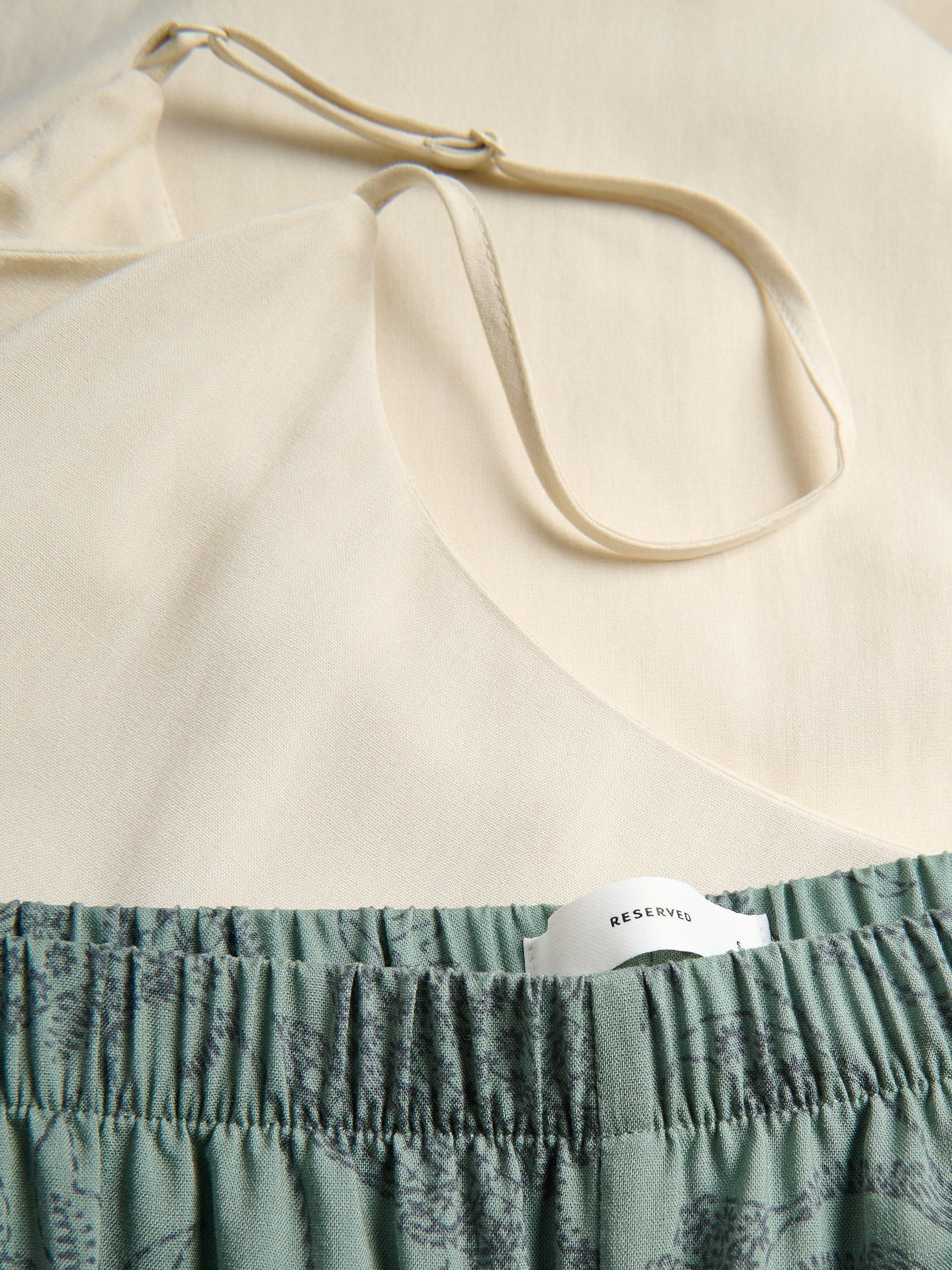 Green Two Piece Viscose Pyjama Set, Green, large image number 5