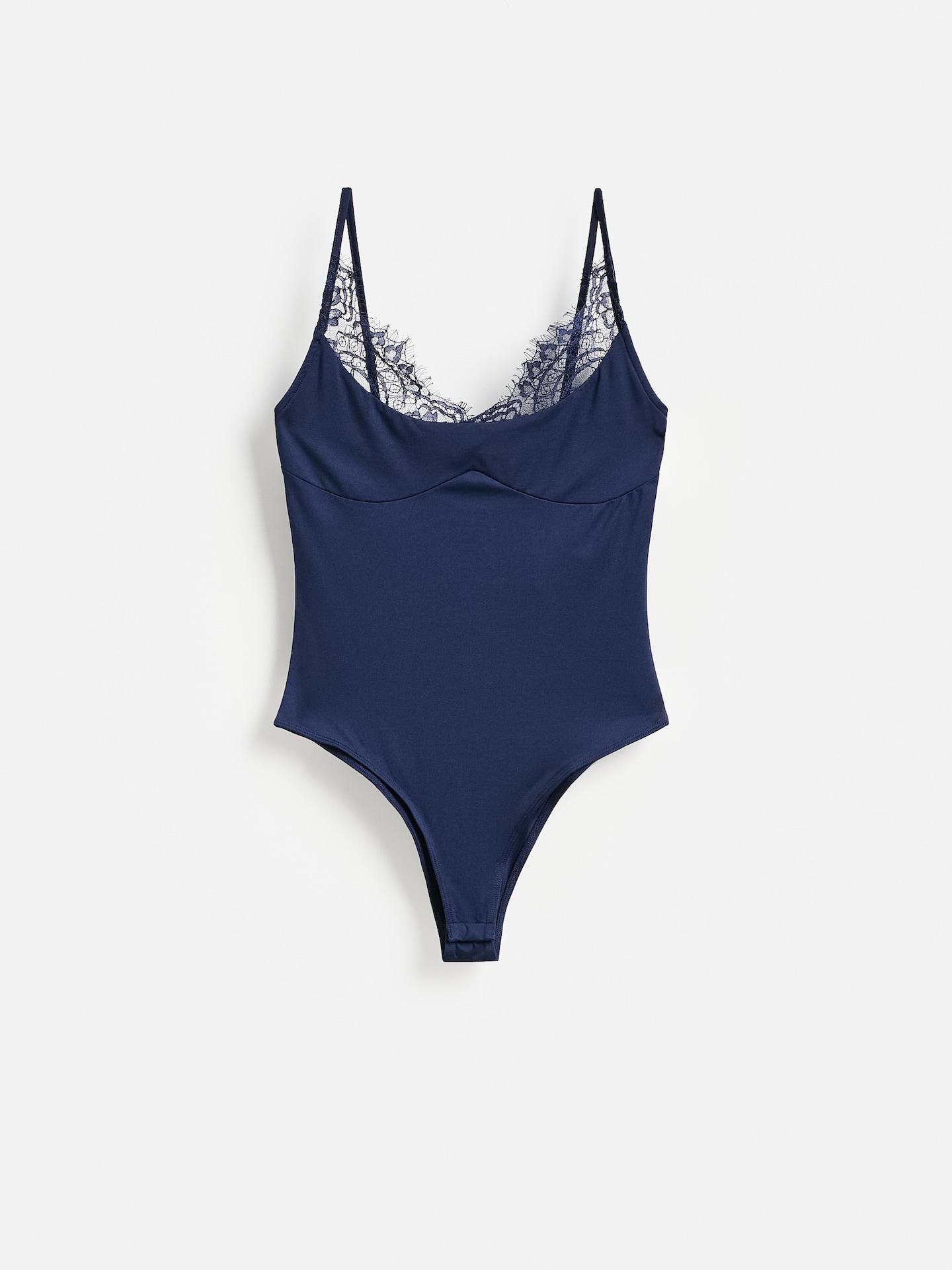 Blue Body With Decorative Lace, Navy, large image number 4