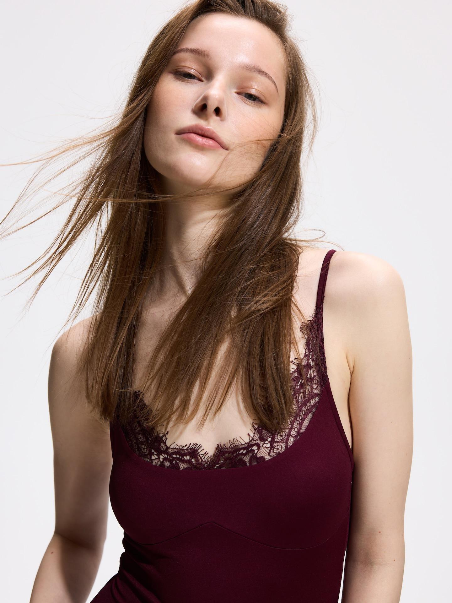 Red Body With Decorative Lace, Burgundy, medium