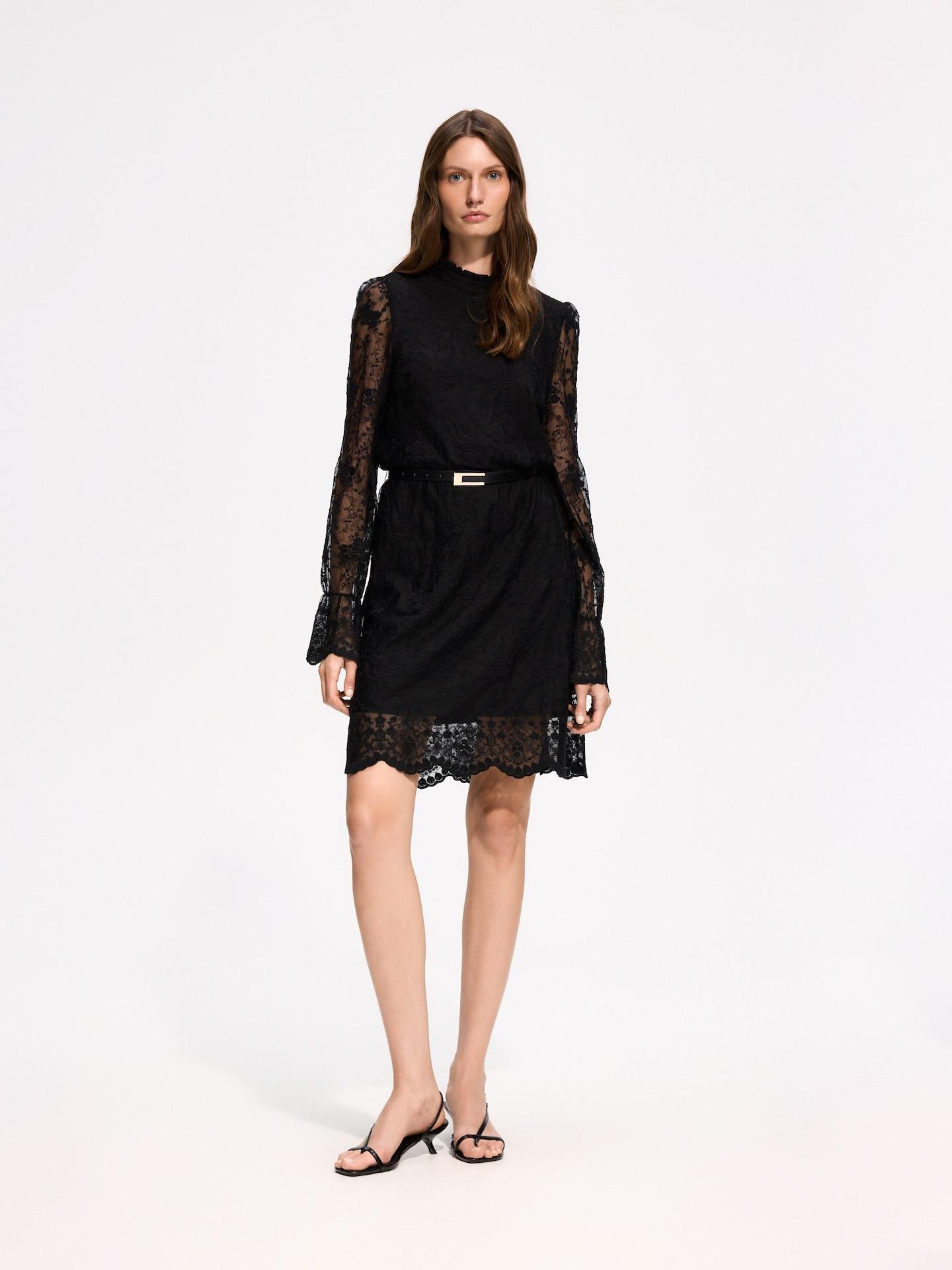 Black Mini Dress With Belt, Black, large image number 2