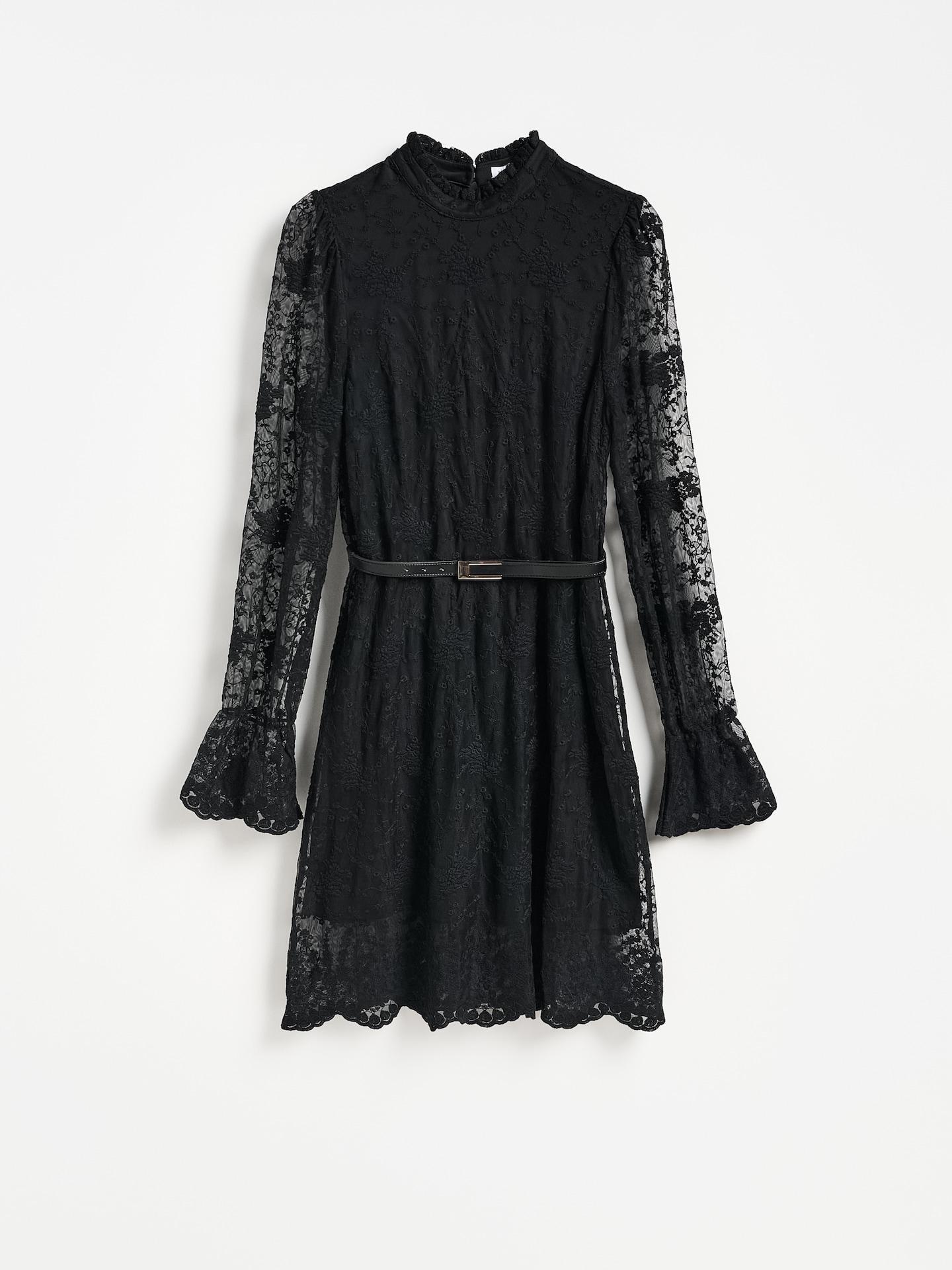Black Mini Dress With Belt, Black, large image number 4