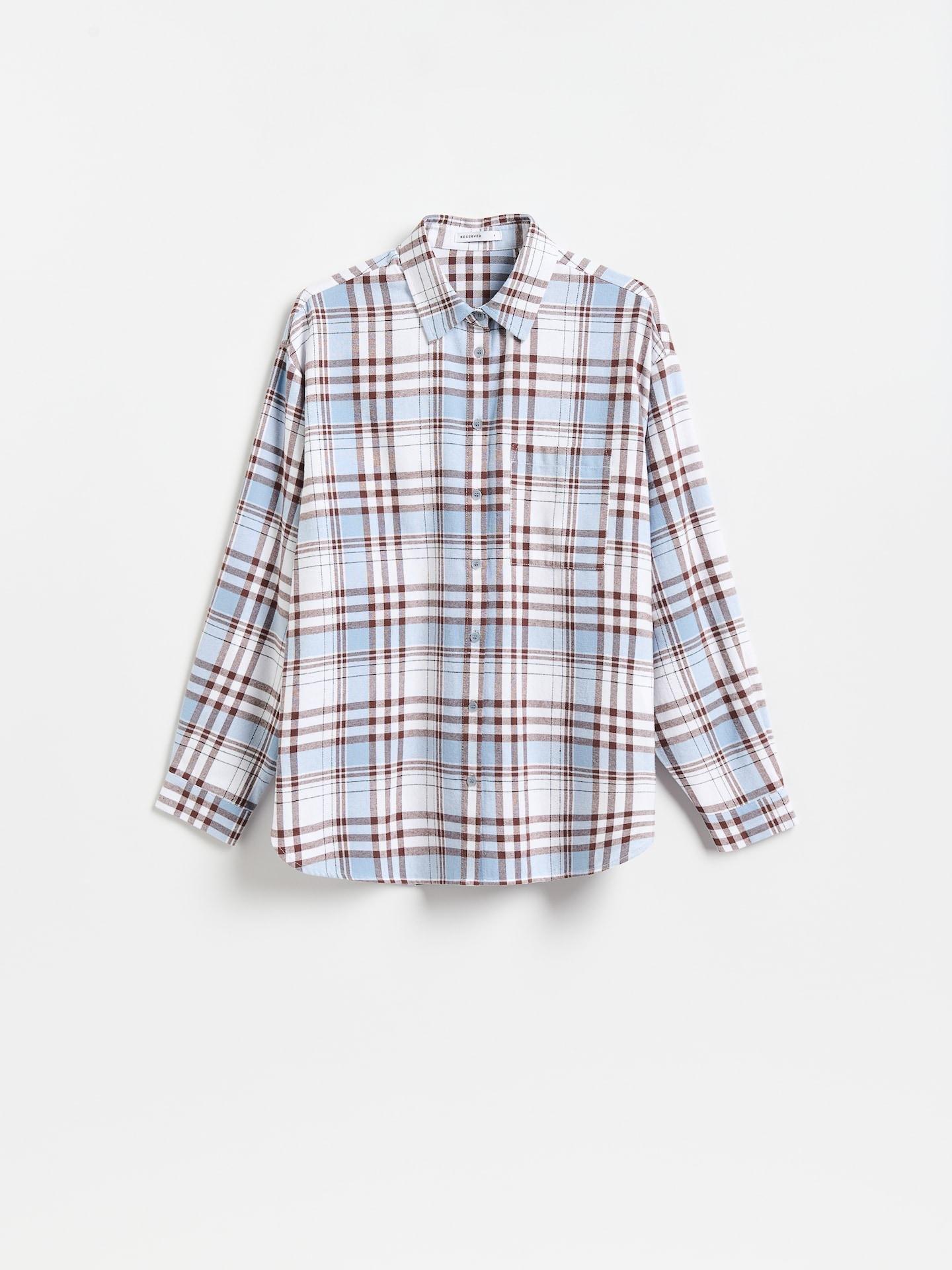Blue Check Cotton Shirt, Blue, large image number 3