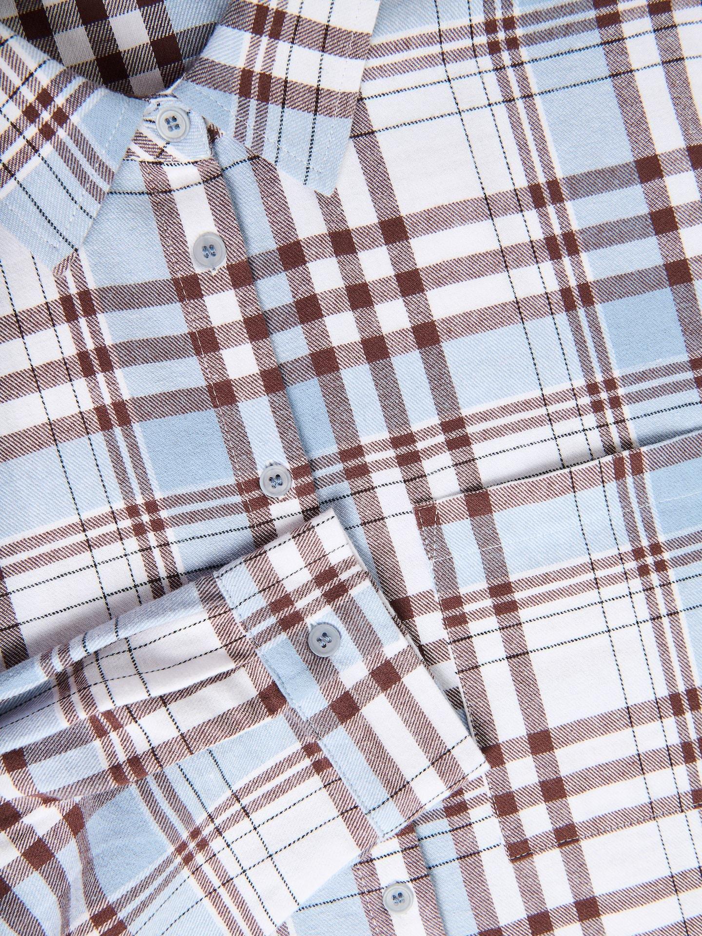 Blue Check Cotton Shirt, Blue, large image number 4