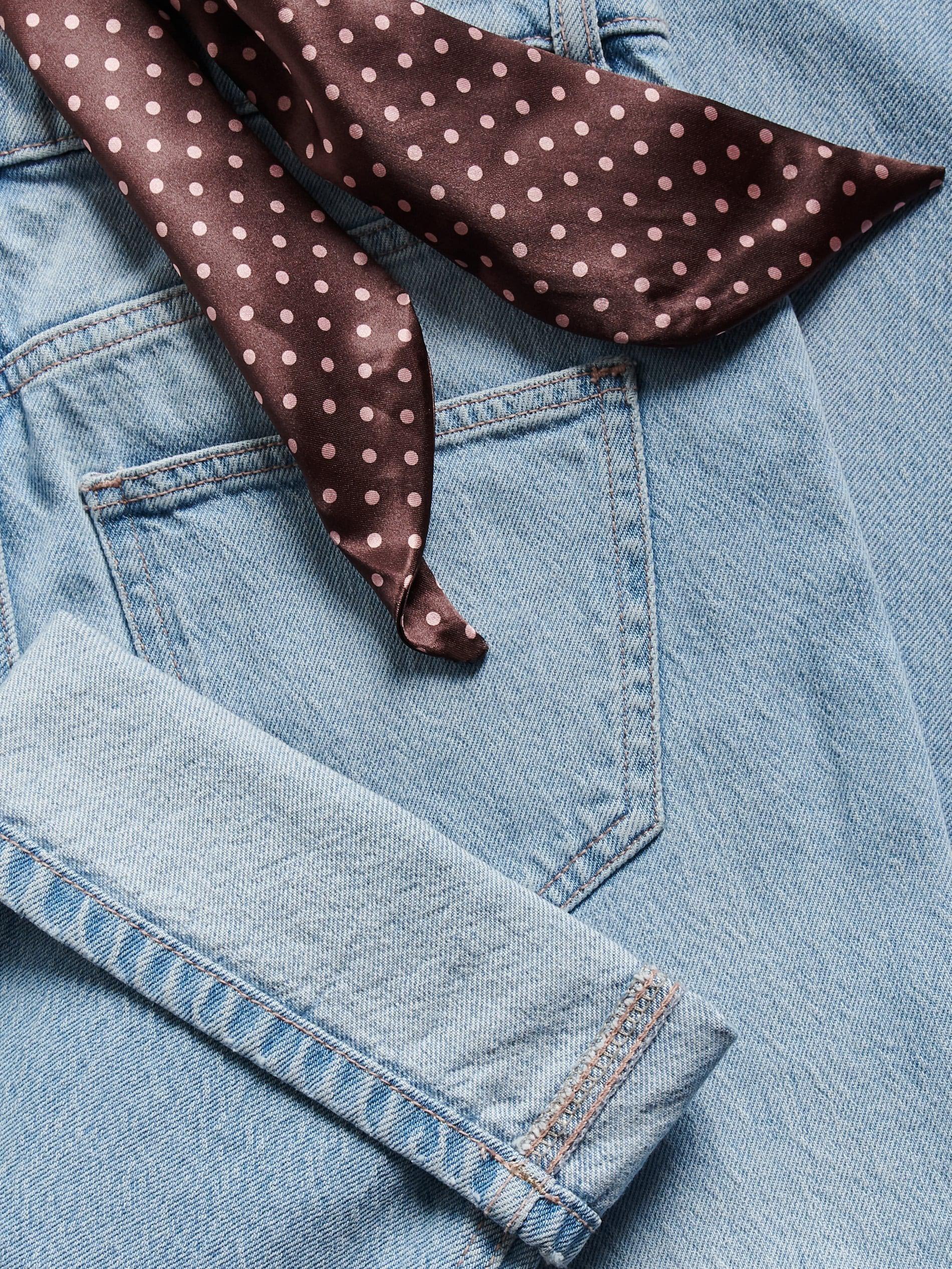 Blue Jeans Trousers & Scarf, Blue, large image number 4
