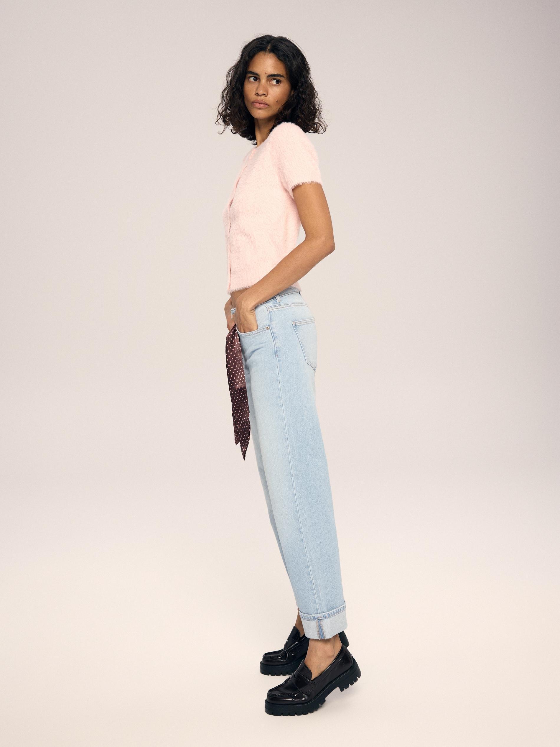 Blue Jeans Trousers & Scarf, Blue, large image number 5