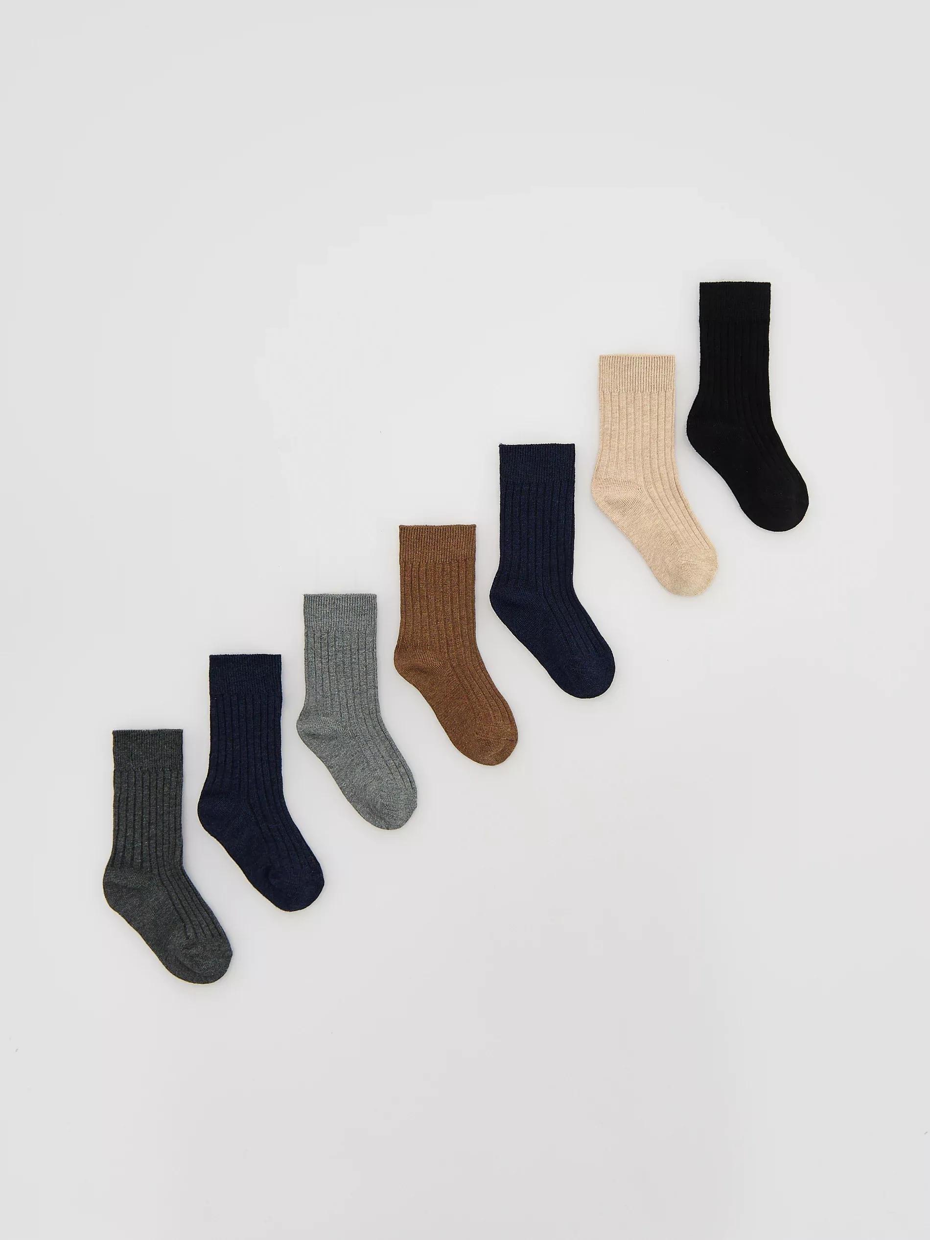 DARK GREY 7 pack socks, Grey, large image number 0