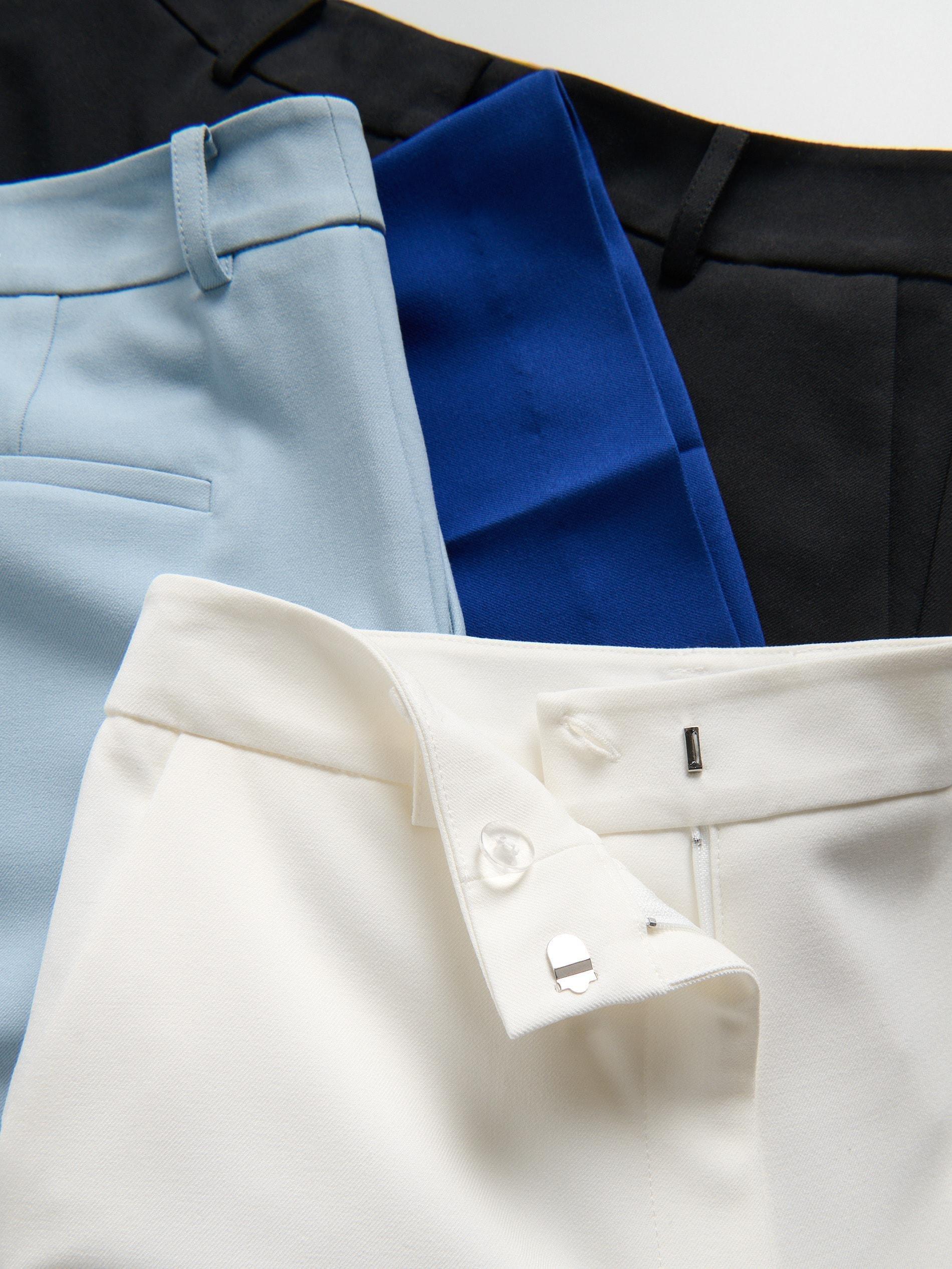 Blue Flare Trousers With Pressed Crease, Blue, large image number 4