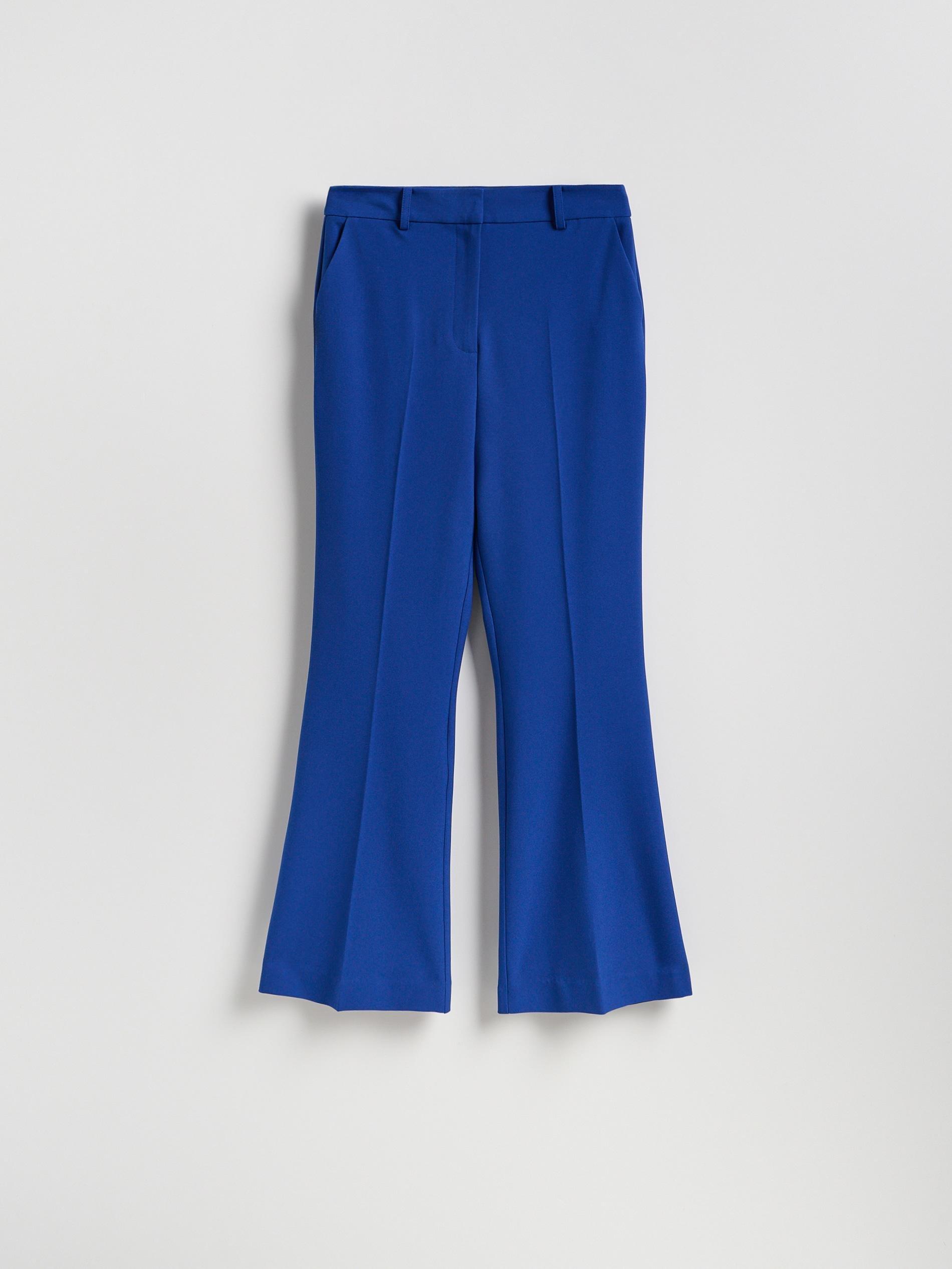 Blue Flare Trousers With Pressed Crease, Blue, large image number 2