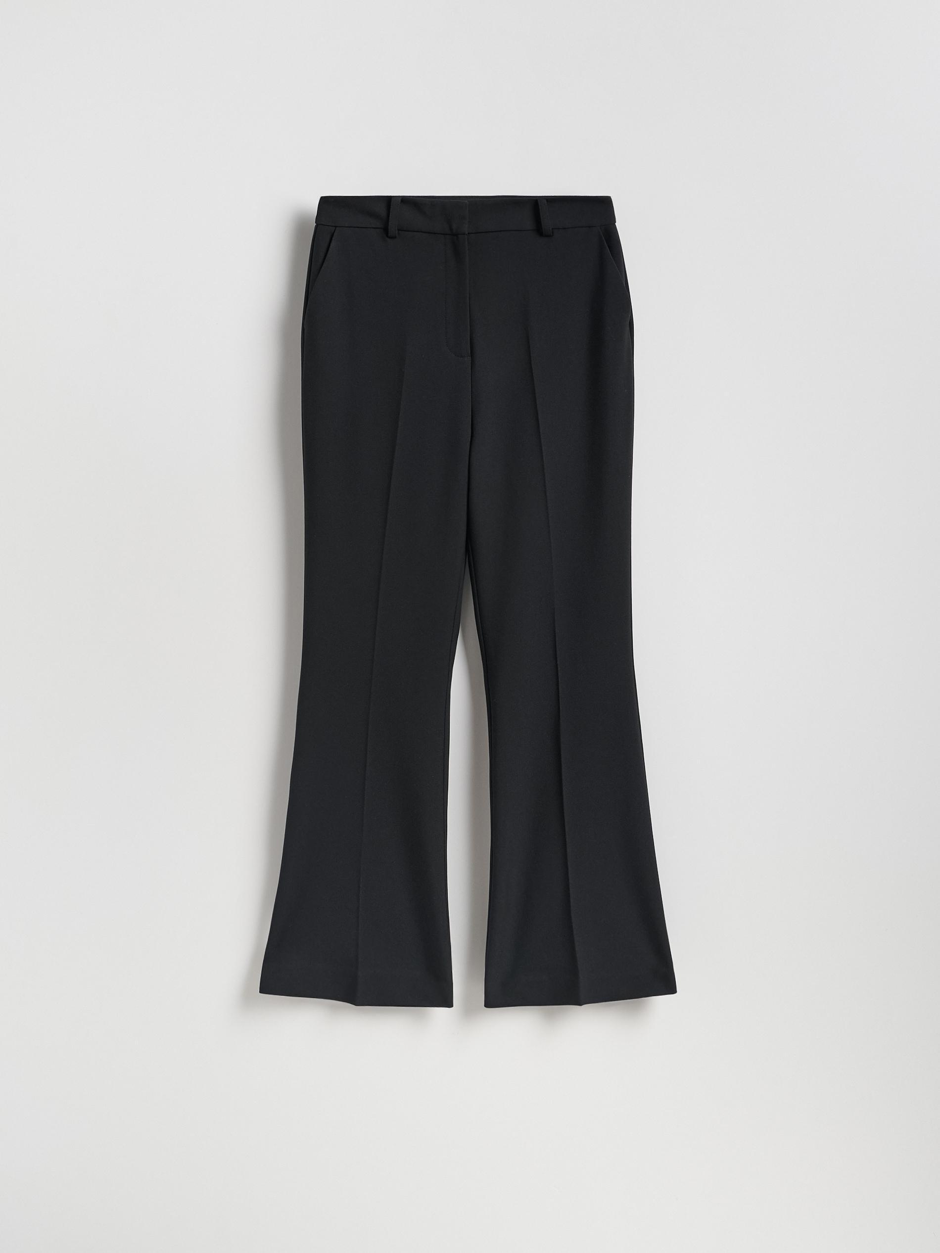 Black Flare Trousers With Pressed Crease, Black, large image number 3