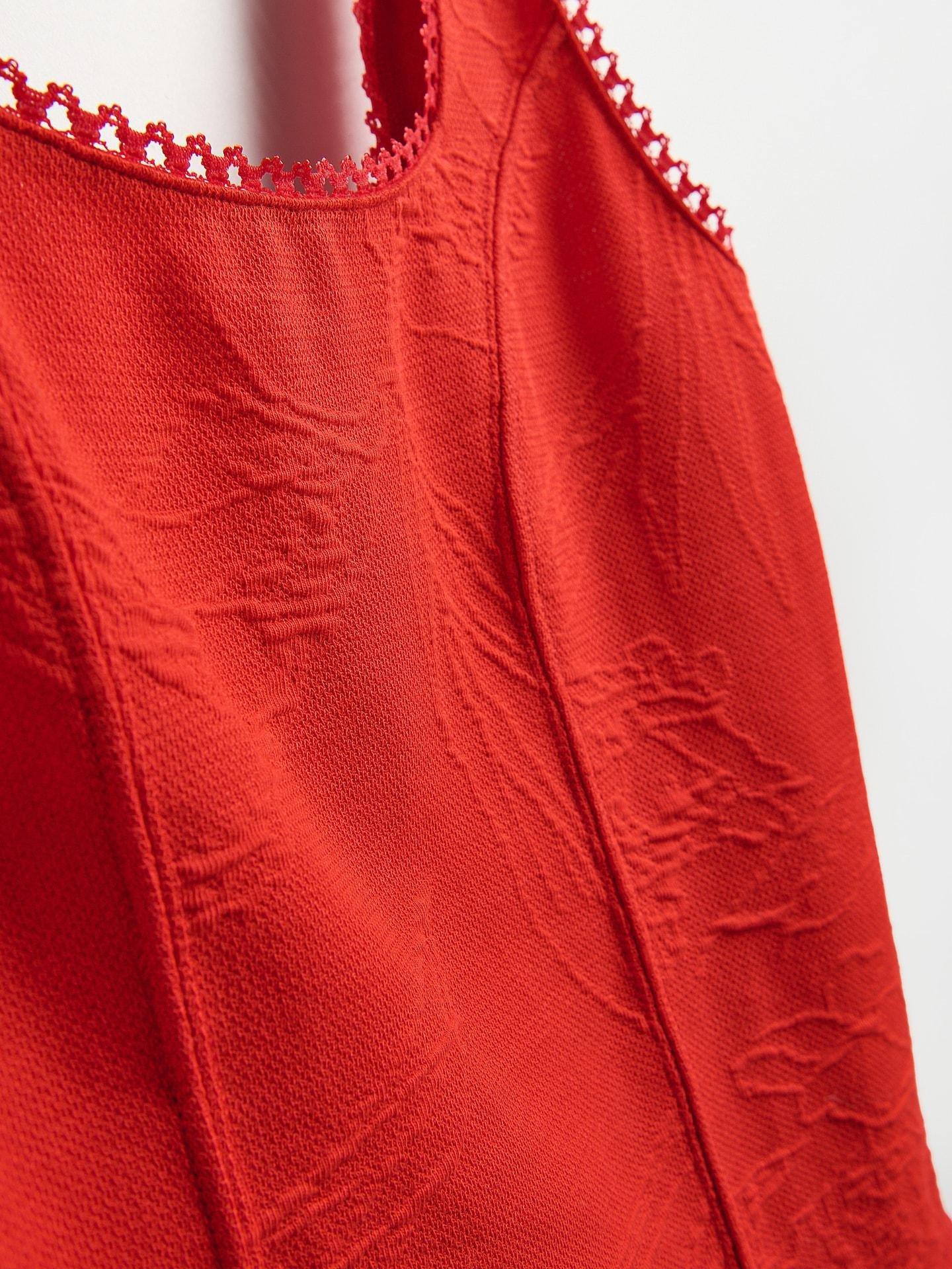 Red Top With Jacquard Pattern, Red, large image number 5