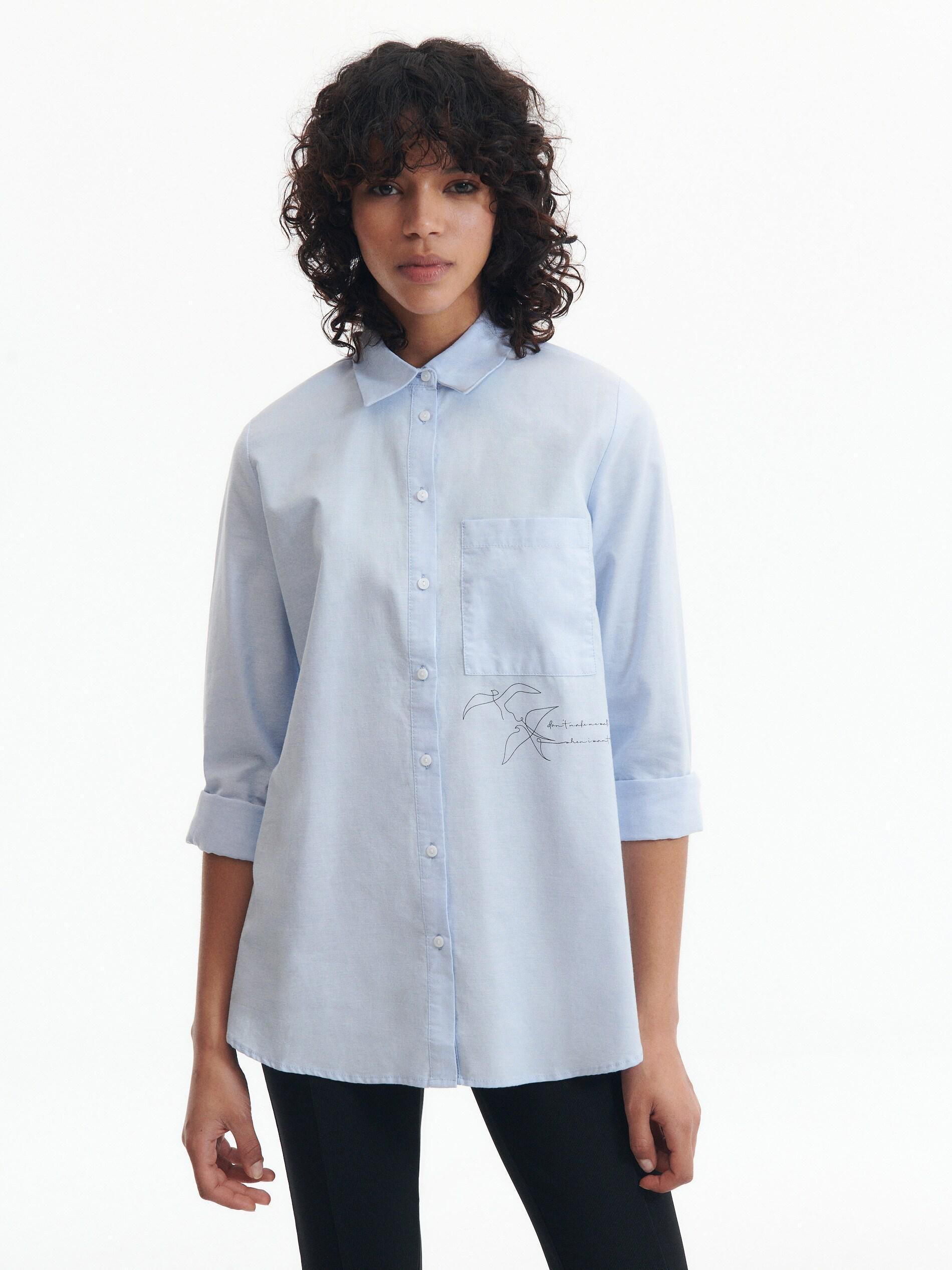 Blue Cotton shirt, , large image number 4