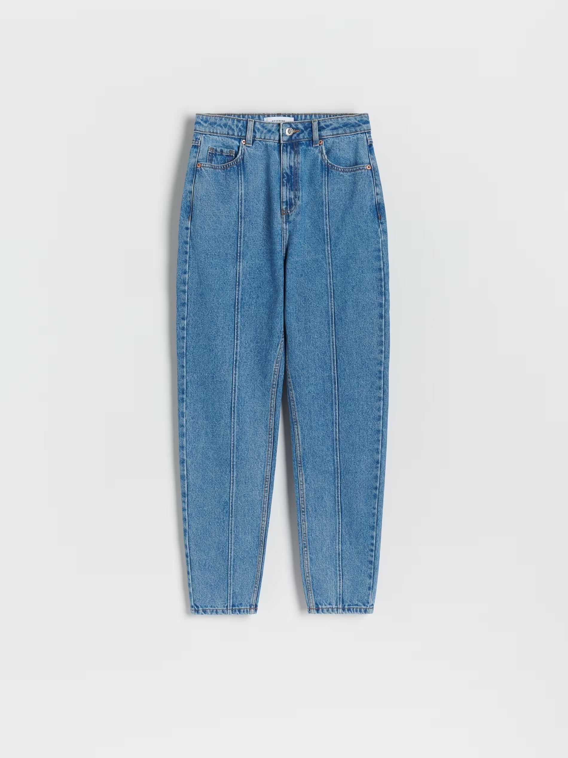 Blue Mom Jeans With Front Stitching, , large image number 6
