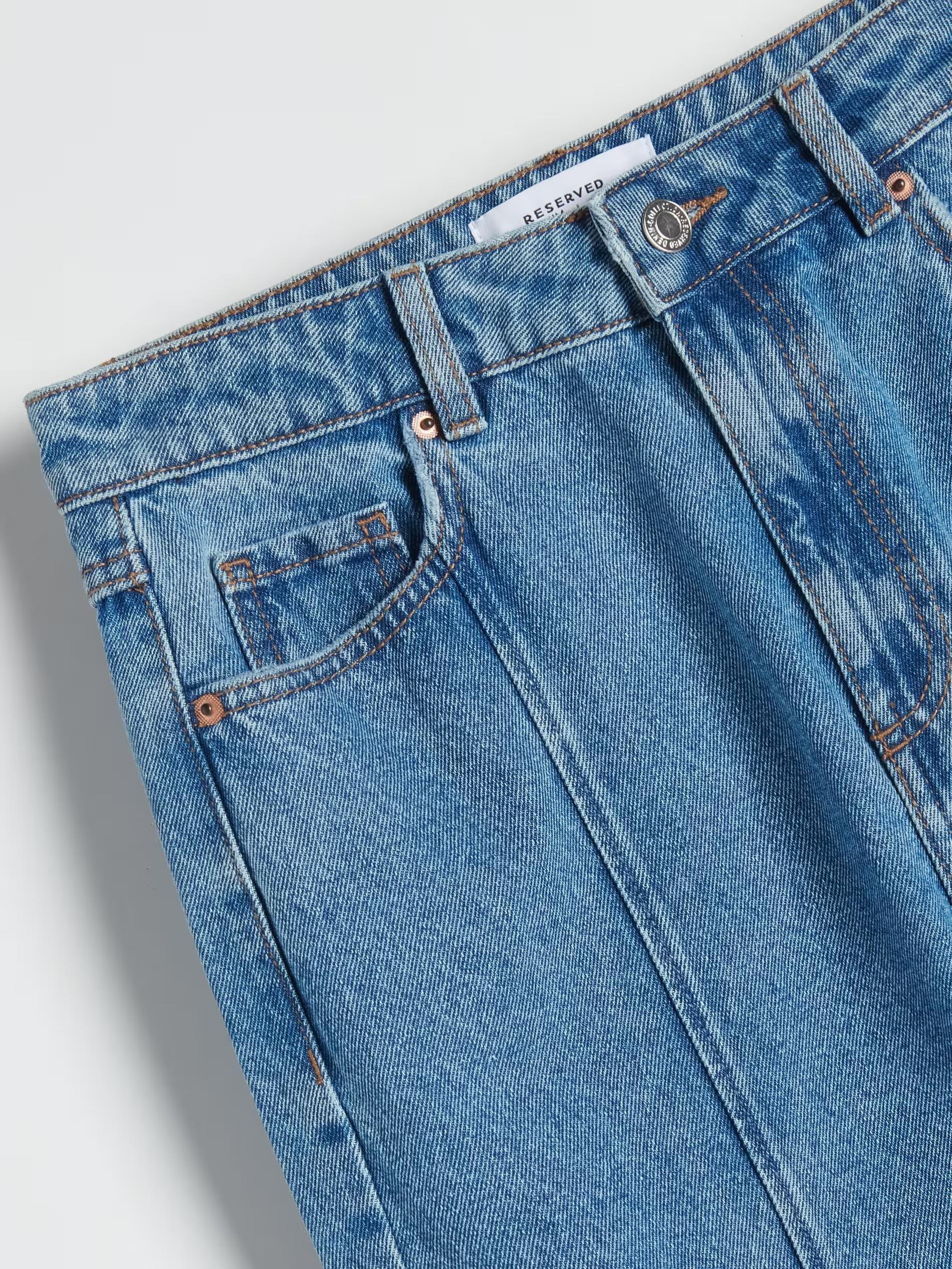 Blue Mom Jeans With Front Stitching, , large image number 8