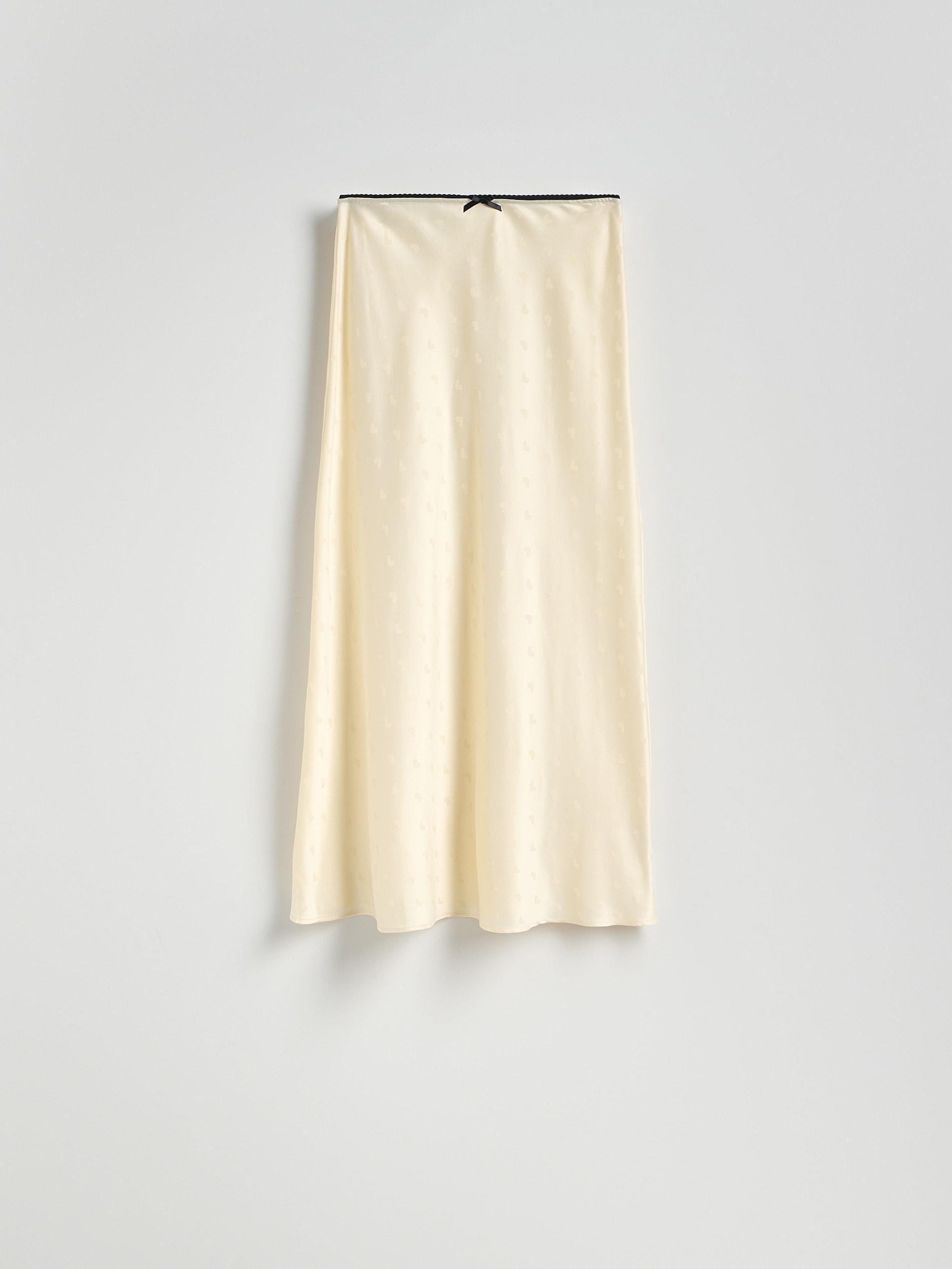 Cream Midi Skirt, , large image number 7