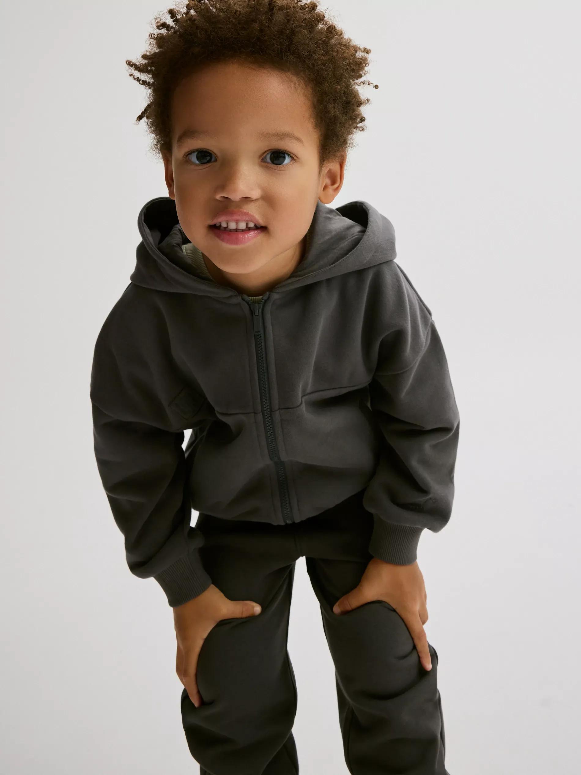 DARK GREY Cotton joggers, Grey, large image number 3