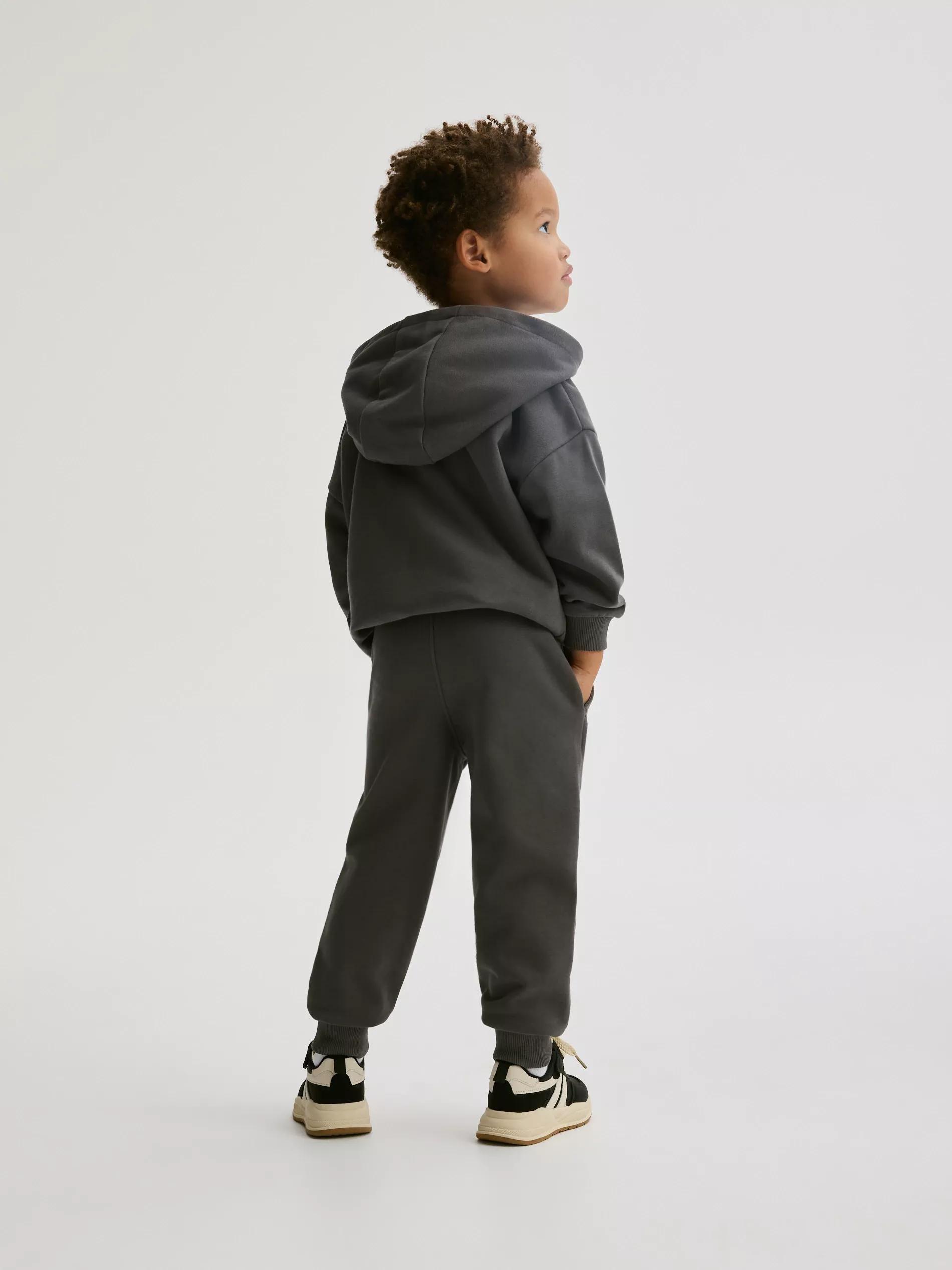 DARK GREY Cotton joggers, Grey, large image number 4