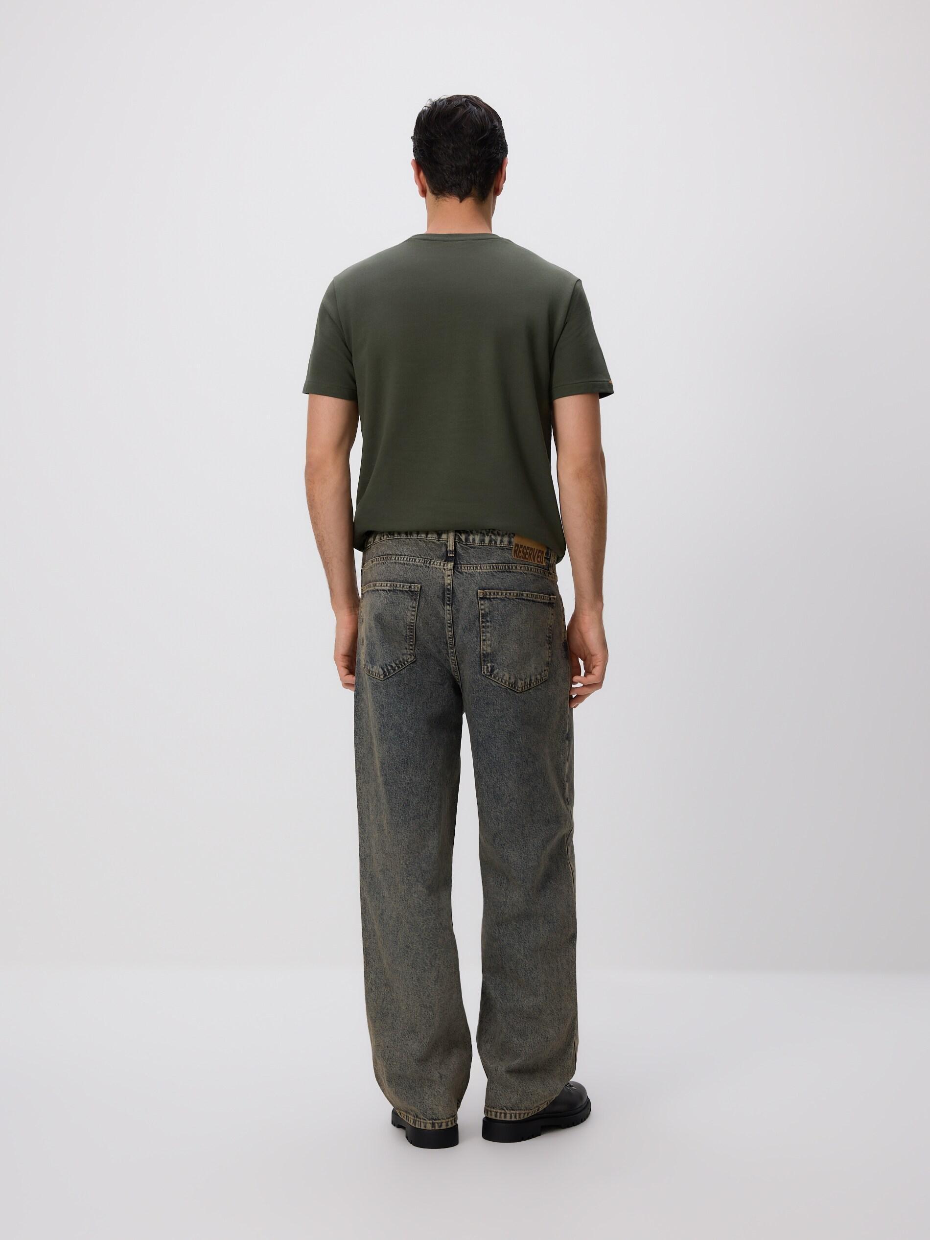 Blue Loose Jeans With Wash Effect, Blue, medium