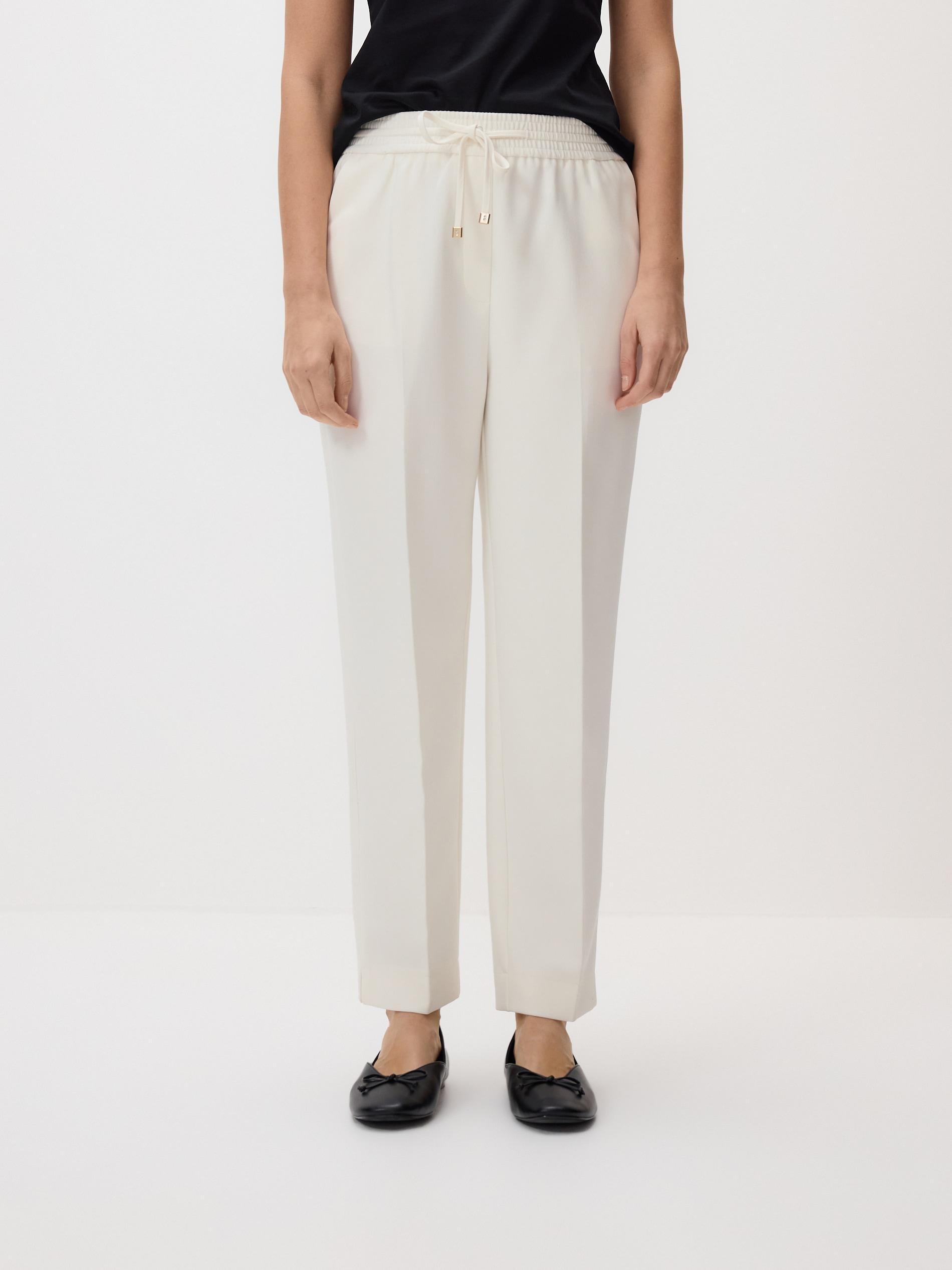 White Trousers With Pressed Crease, White, large image number 0