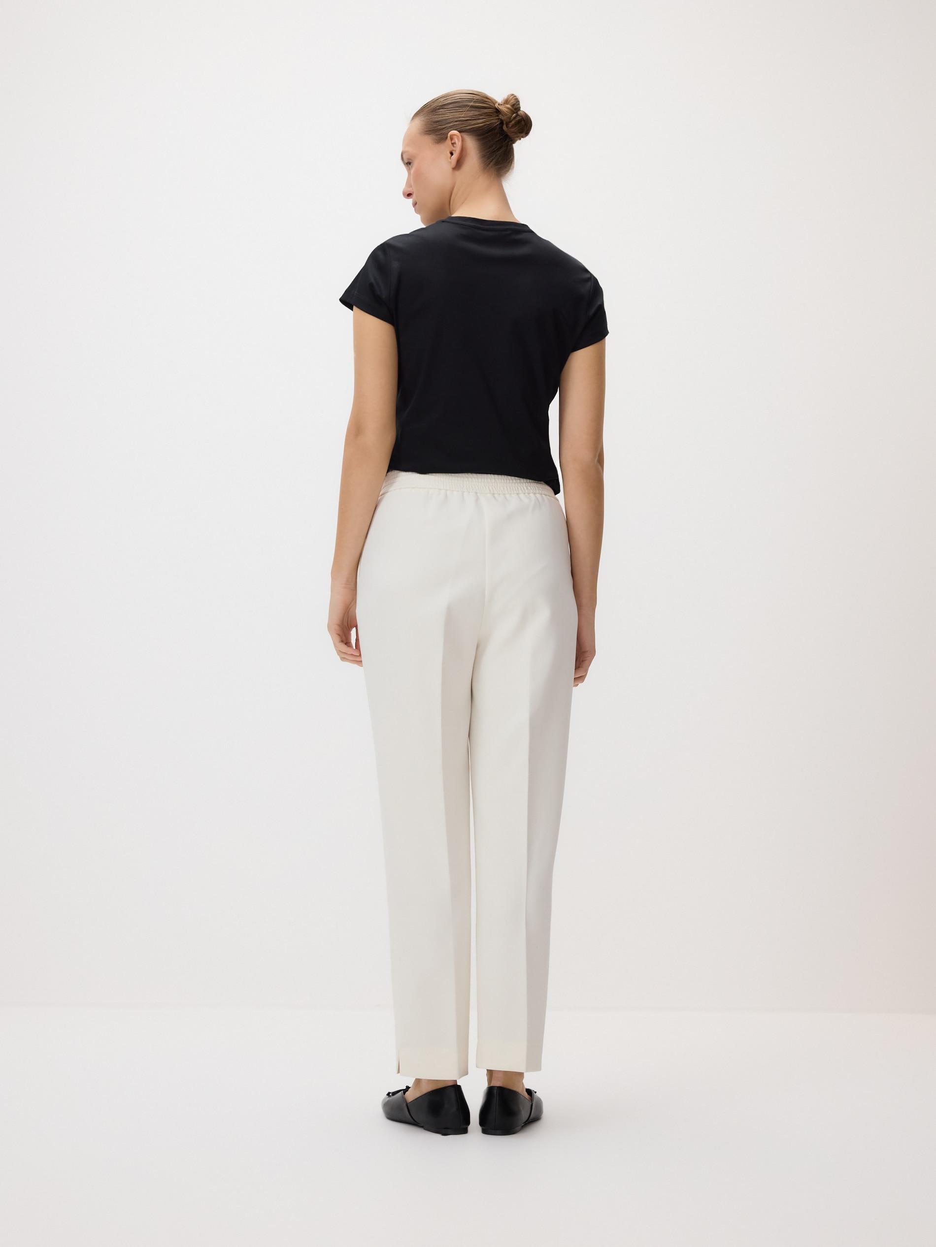 White Trousers With Pressed Crease, White, medium