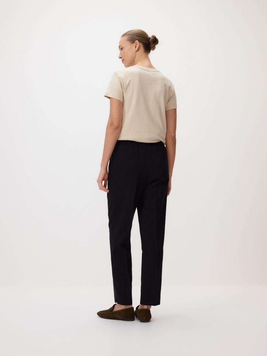 Black Trousers With Pressed Crease, Black, large image number 1