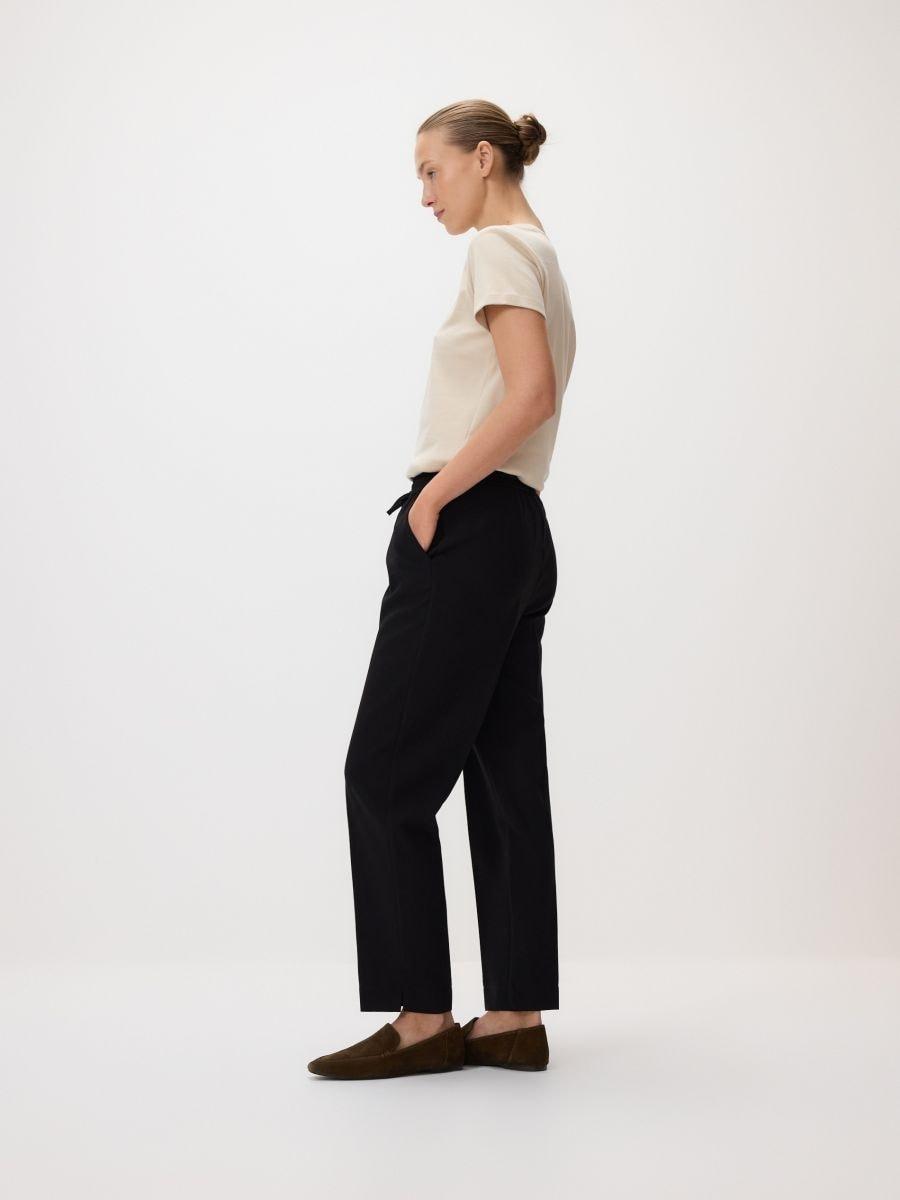 Black Trousers With Pressed Crease, Black, large image number 2